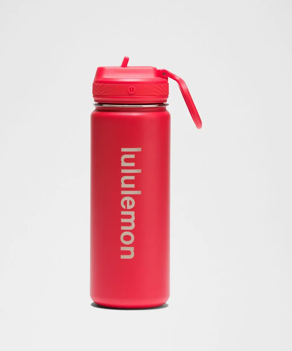 Lulu Red Back to Life Sport Bottle 18oz Straw Lid
