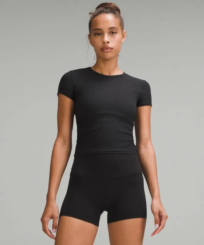 Women's All It Takes Back-Twist Ribbed Short-Sleeve Shirt