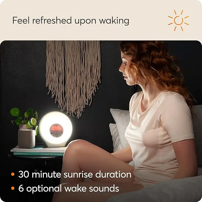 Lumie Sunrise Alarm - Sunrise Wake-up Alarm, Sunset Sleep Feature, Sounds and Mood Lighting, White - Image 4
