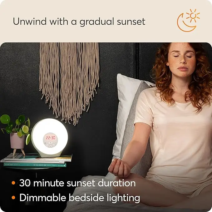 Lumie Sunrise Alarm - Sunrise Wake-up Alarm, Sunset Sleep Feature, Sounds and Mood Lighting, White - Image 5