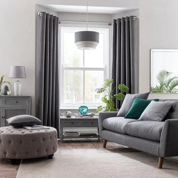 Luna Brushed Blackout Eyelet Curtains - Image 4