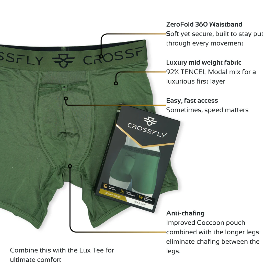 Lux Men's 7" Boxers - Olive/Black - Image 3