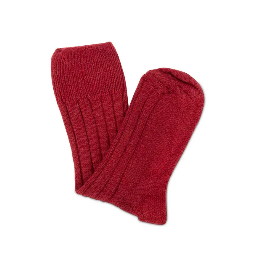 Luxury lounge socks in British alpaca - Wine - Image 5