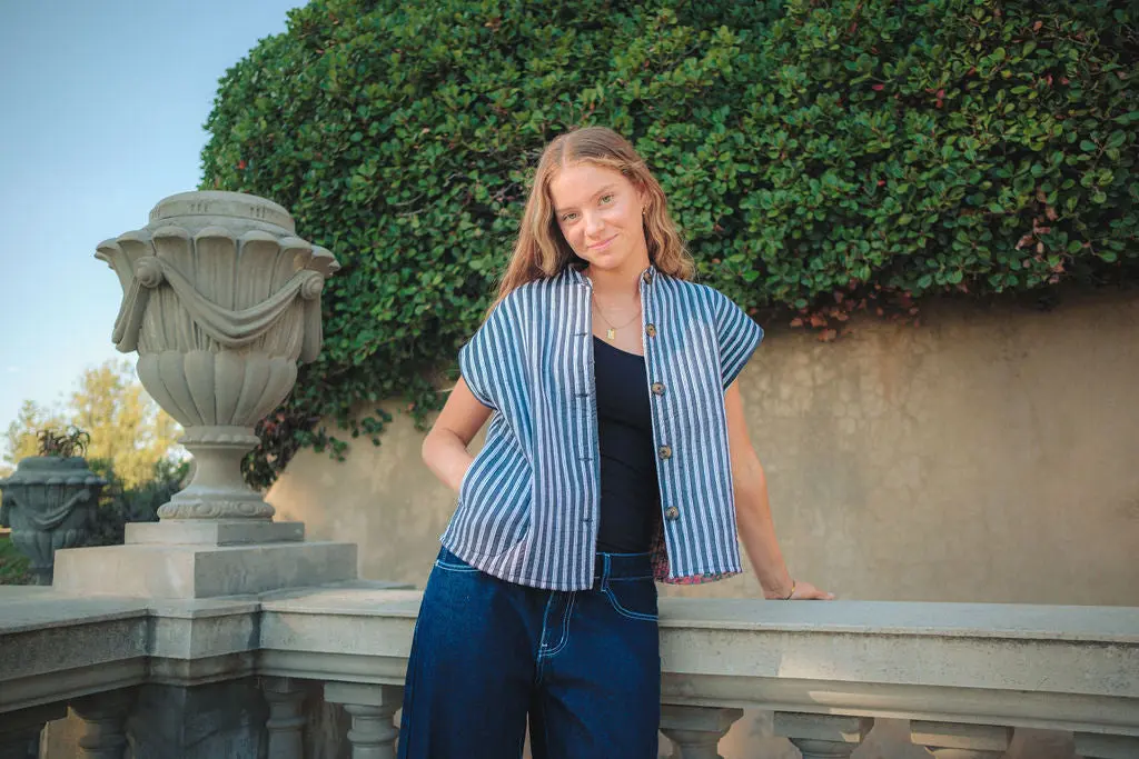 Mana Striped Sleeveless Jacket - Image 3