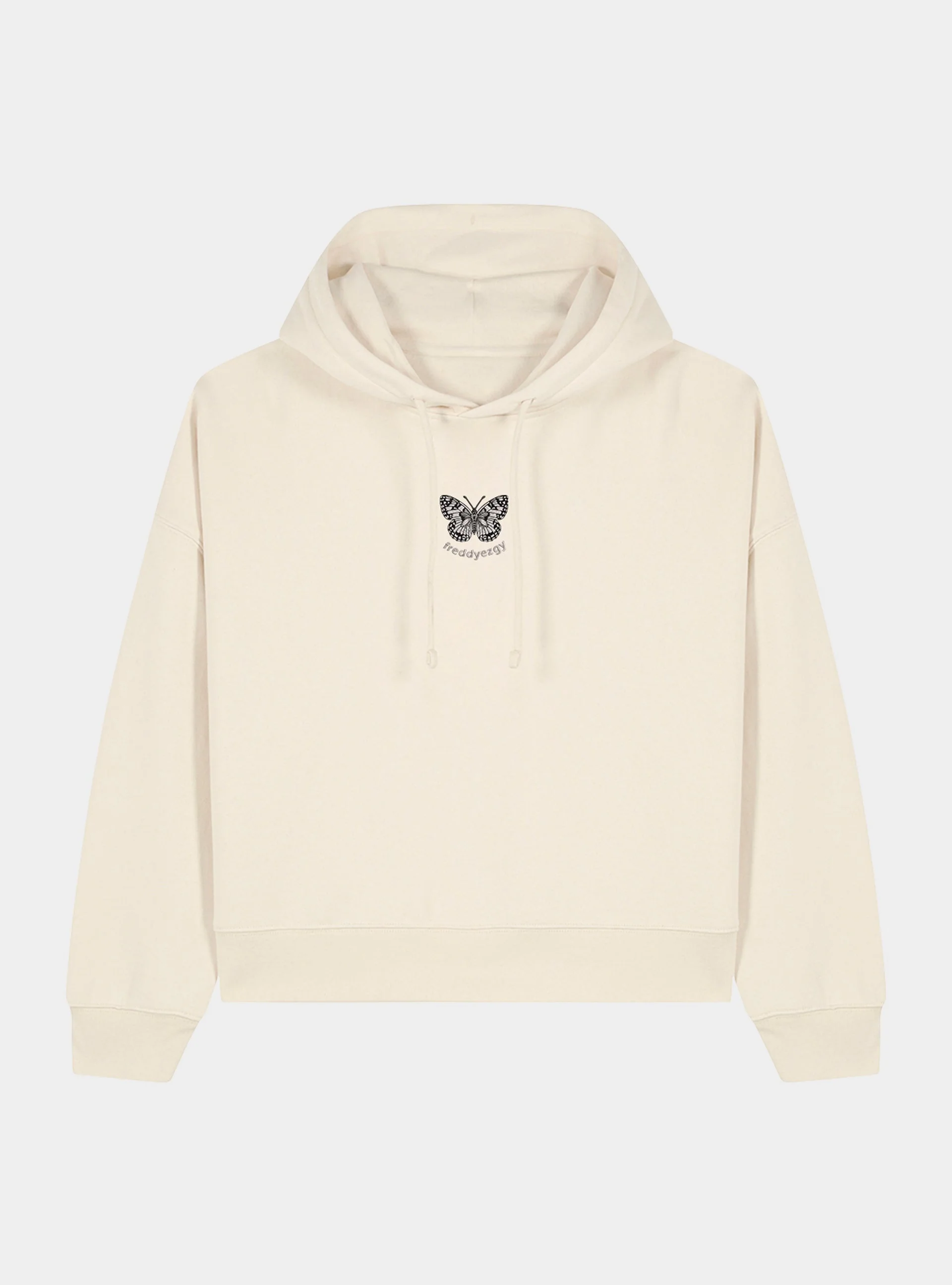 Marbled White Butterfly Cropped Hoodie - Butterfly - Unisex Relaxed Fit
