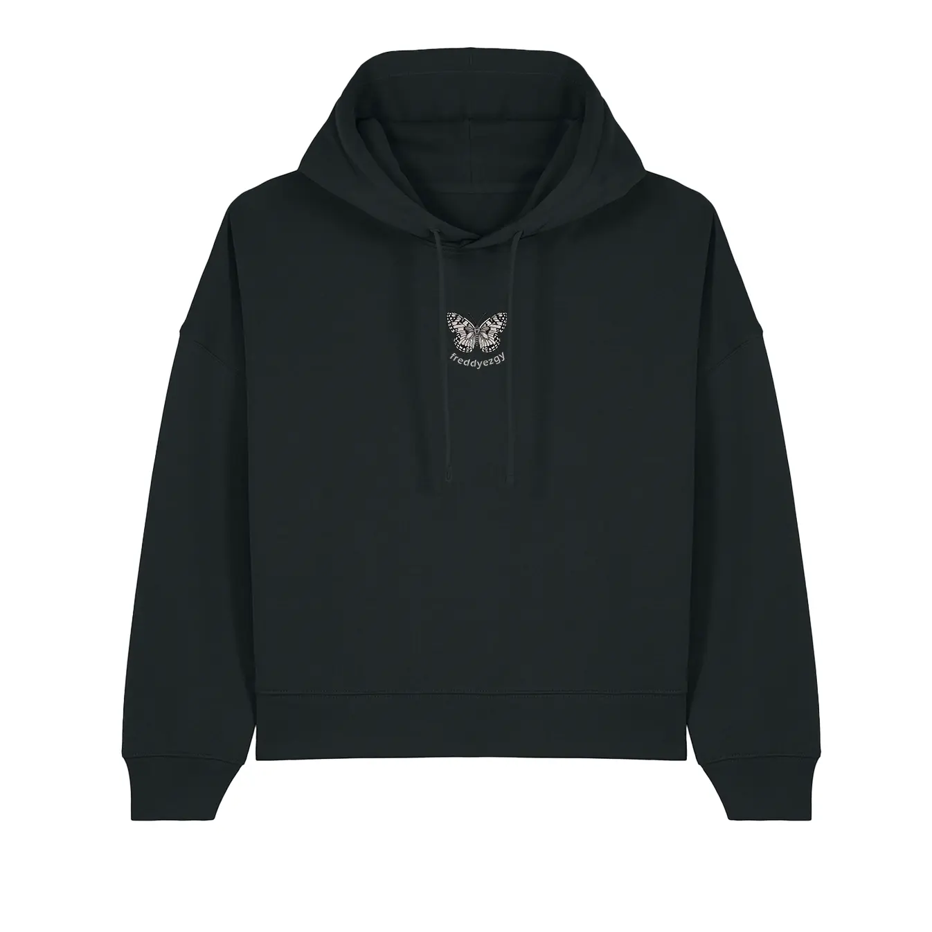 Marbled White Butterfly Cropped Hoodie - Butterfly - Unisex Relaxed Fit - Image 4