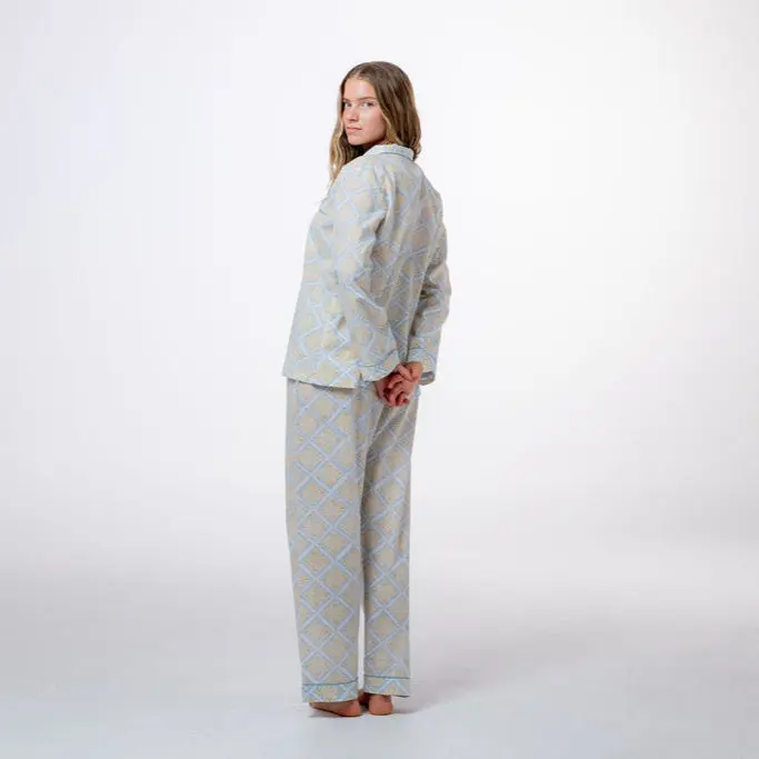 Mari Block Printed Women's Pyjama Trouser Set - Image 3