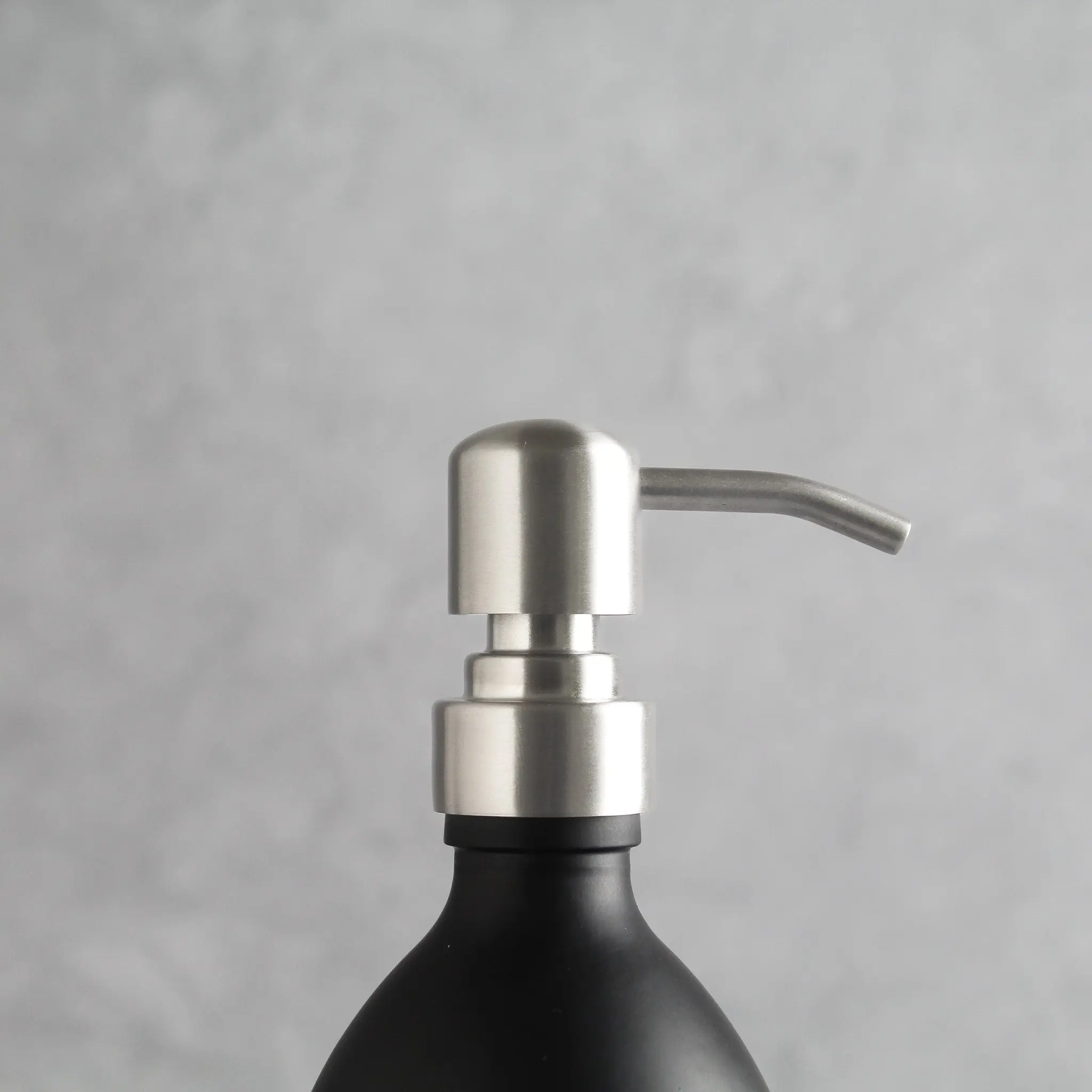 Matte Black Glass Dispenser Bottle With Silver Pump - Image 7