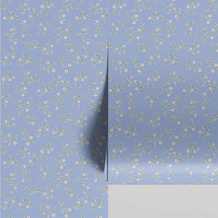 Meadow Blue Spring Sprig Wallpaper - Image 3