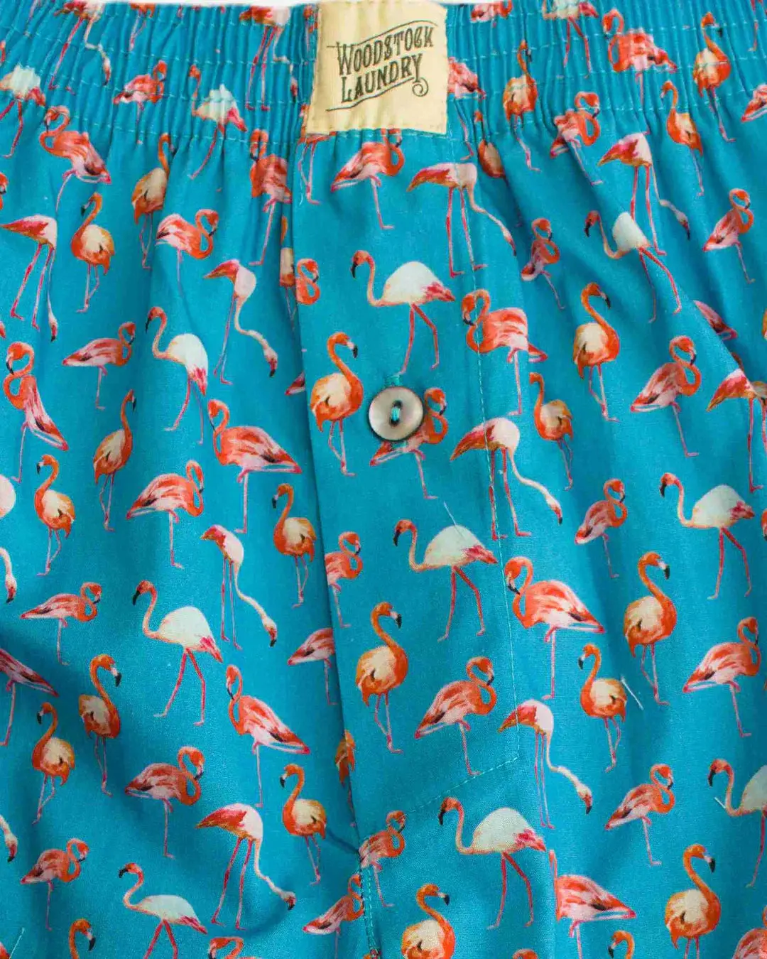 Mens Boxer Shorts - Blue Flamingos - Image 2