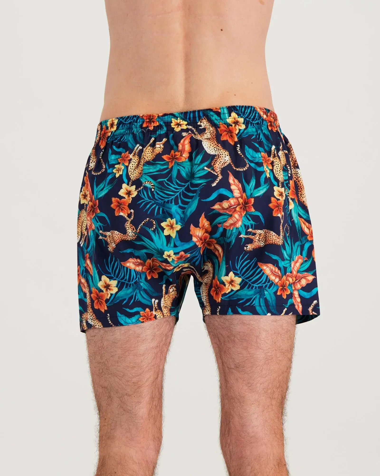 Mens Boxer Shorts - Jungle Cheetah Navy - Image 3
