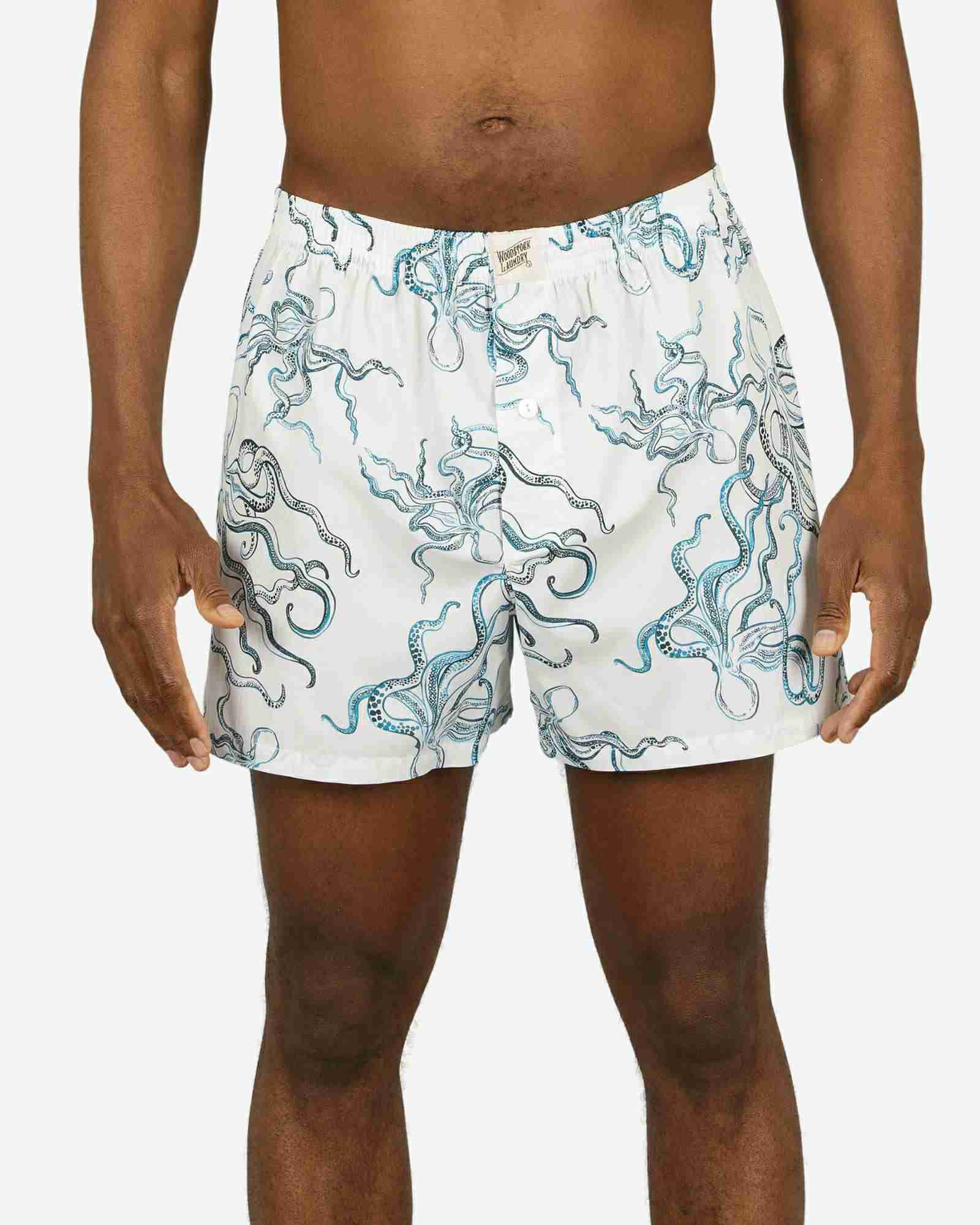 Mens Boxer Shorts - Octopus Indigo - Image 3