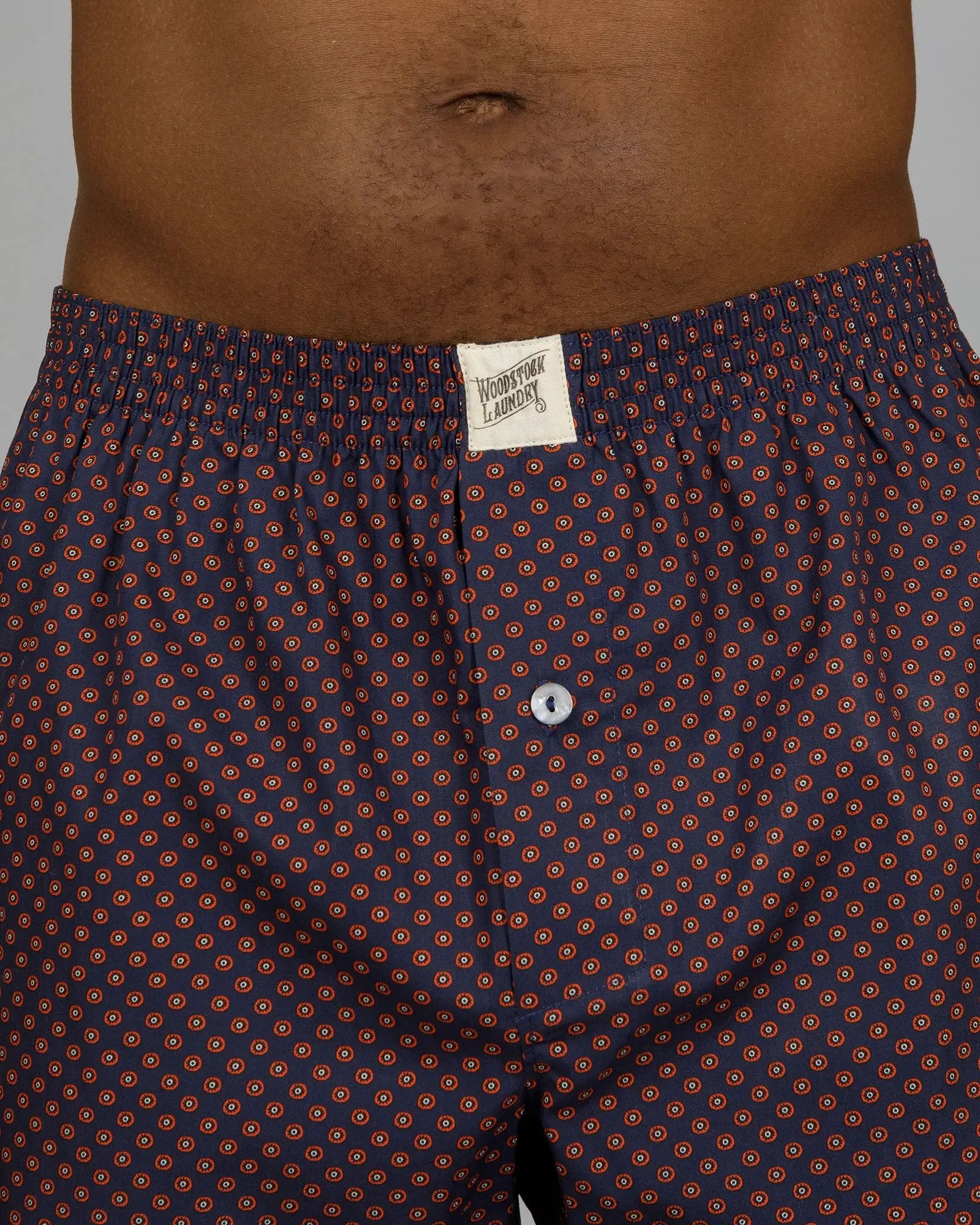 Mens Boxer Shorts - Poppy Circles Navy - Image 2