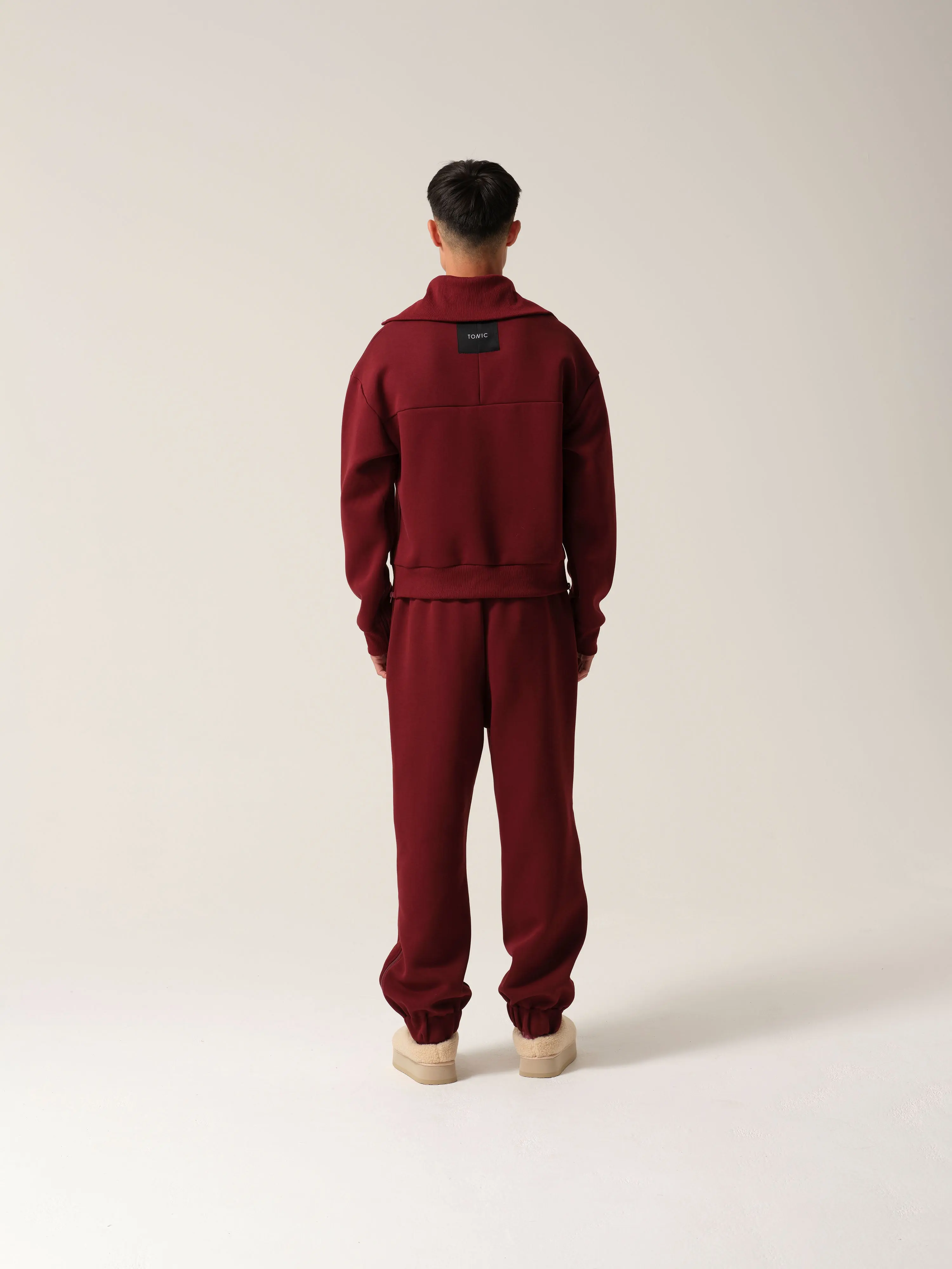 Mens Longevity Tracksuit Burgundy - Image 3