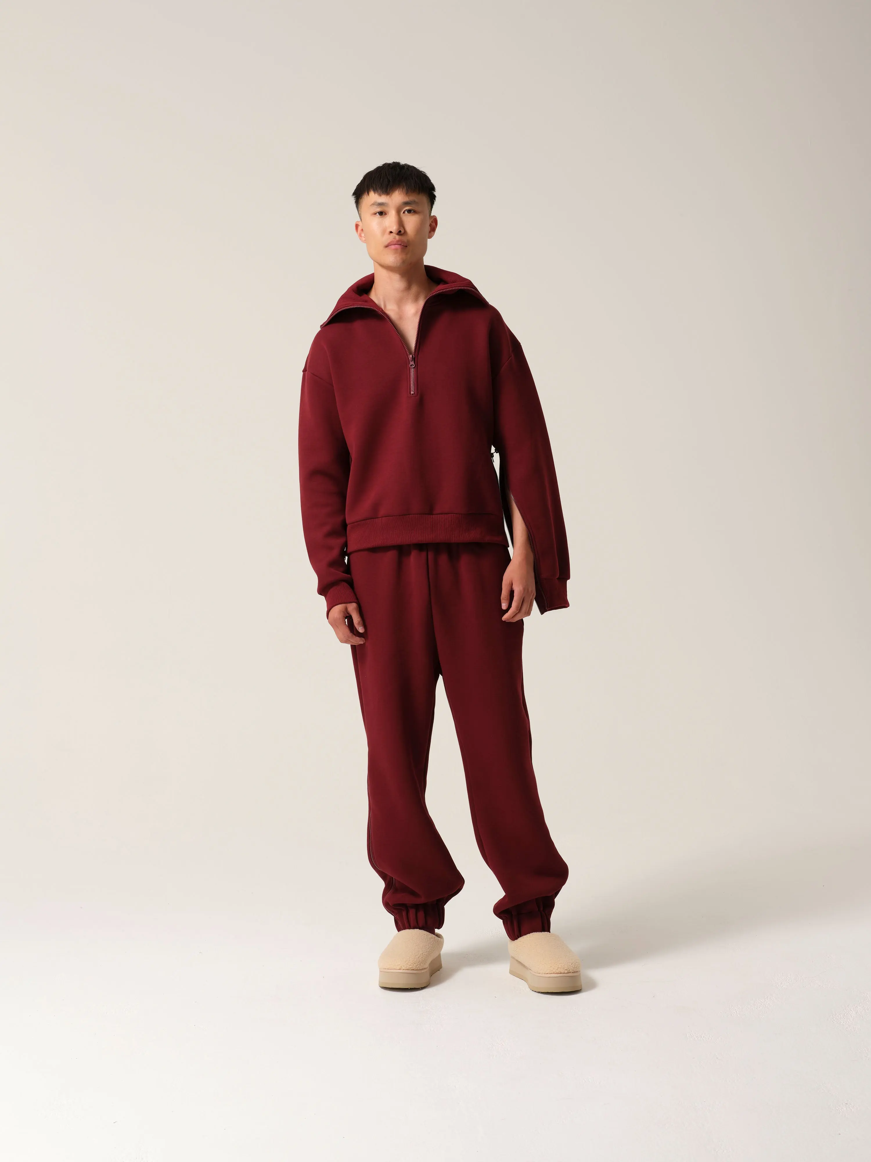 Mens Longevity Tracksuit Burgundy - Image 4