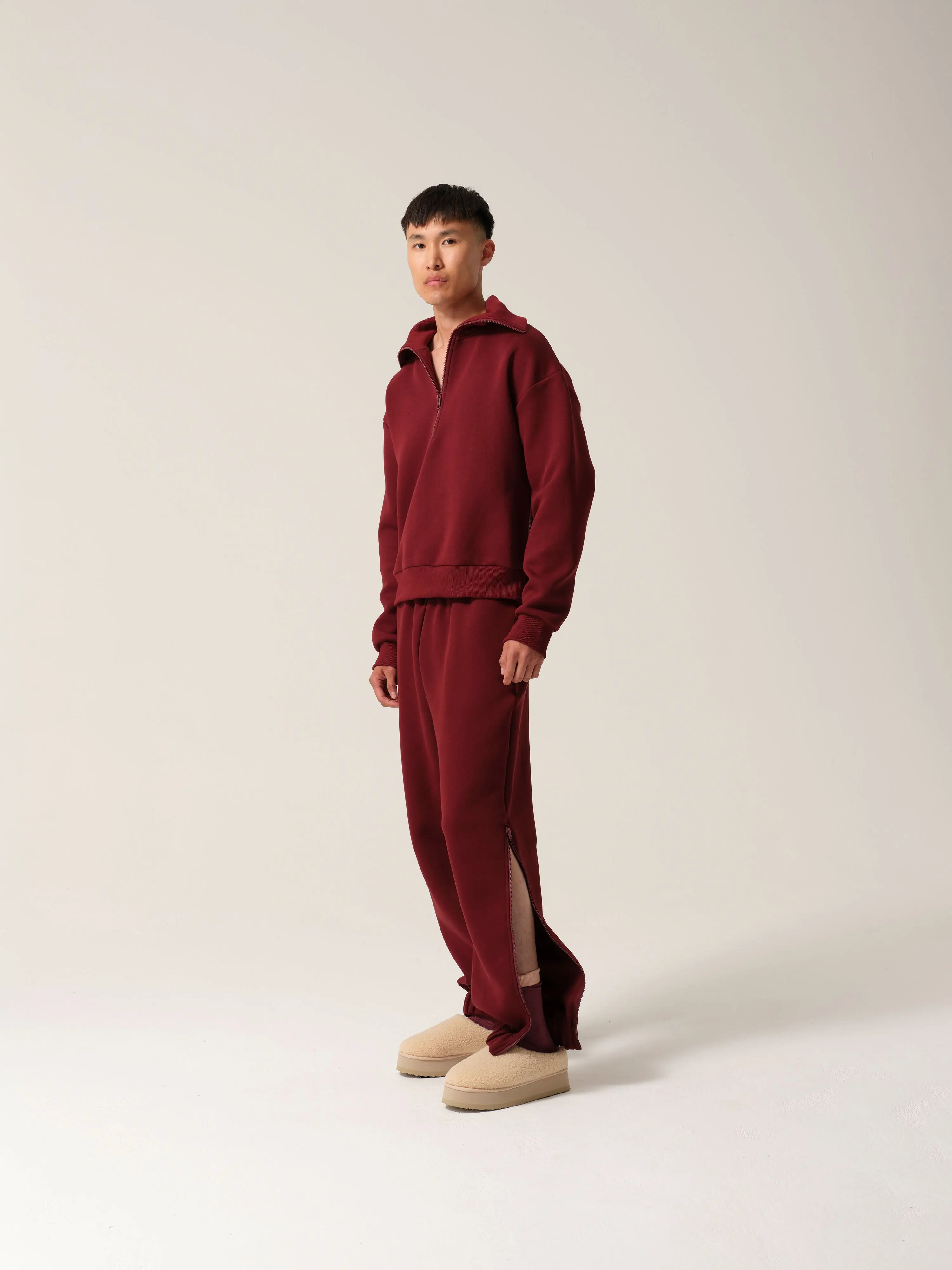 Mens Longevity Tracksuit Burgundy - Image 5