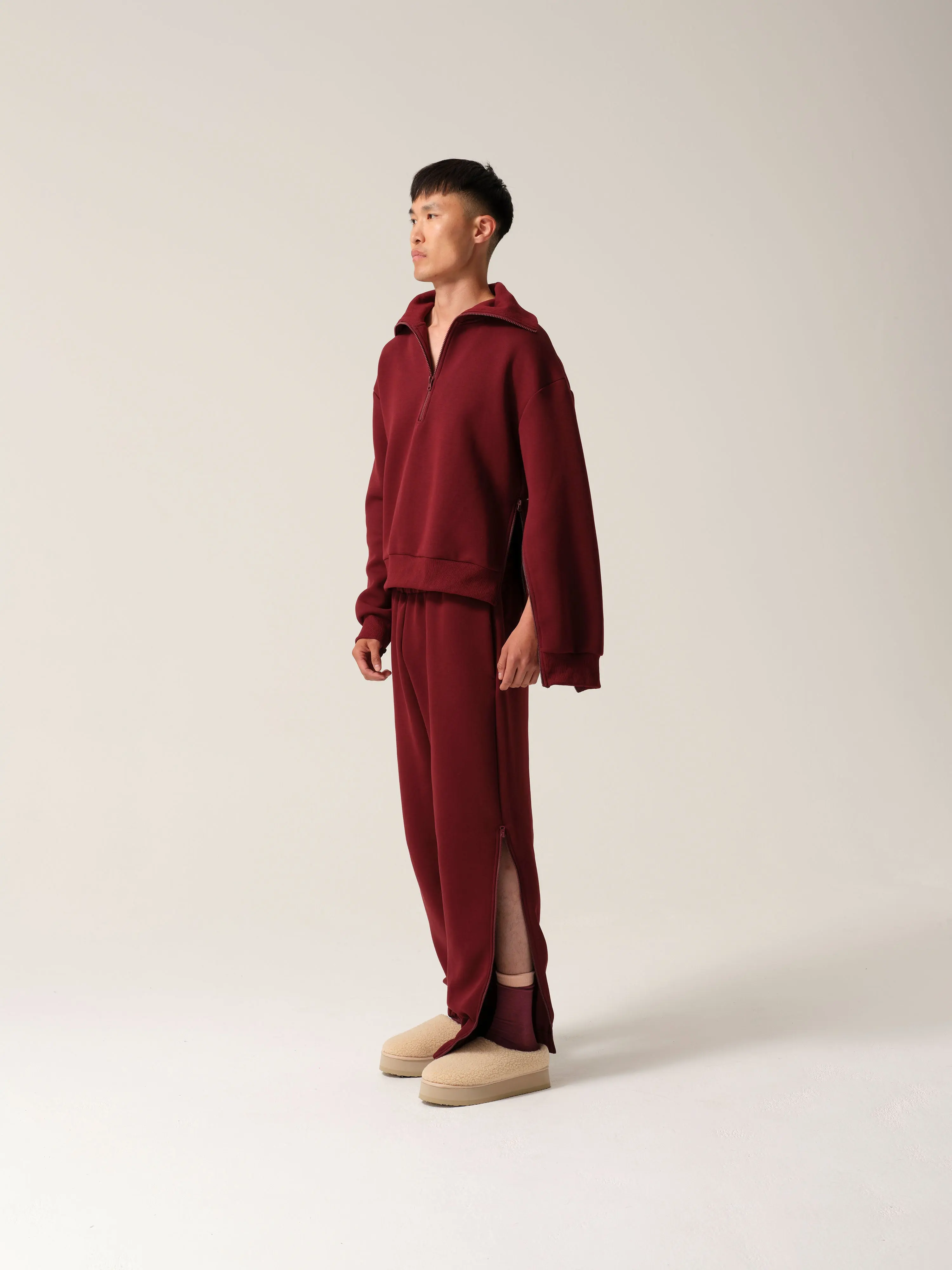 Mens Longevity Tracksuit Burgundy - Image 6