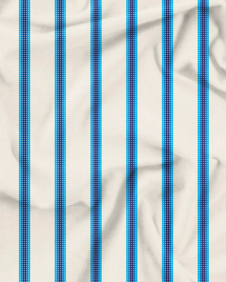 Mens Lounge Pants - Retro Blue Stripe - Image 5