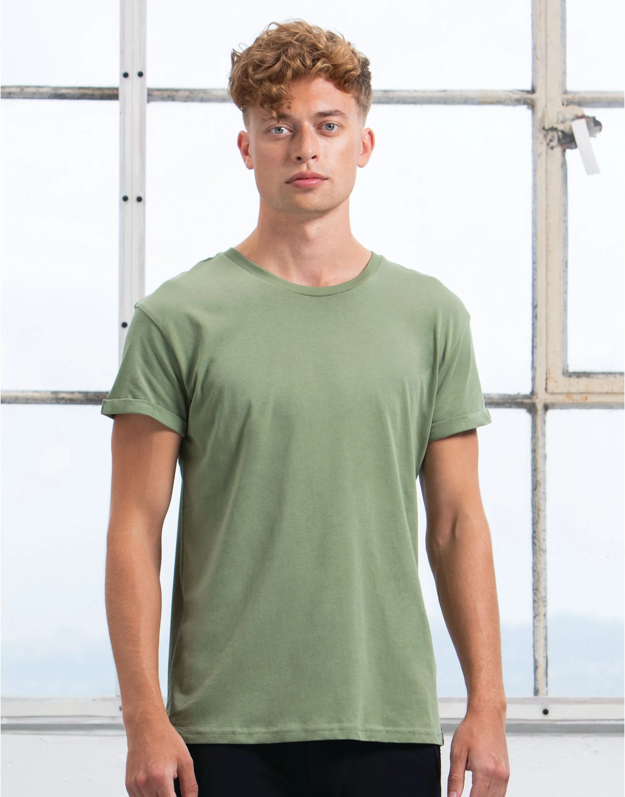 Mens Roll Sleeve Tee - Image 2