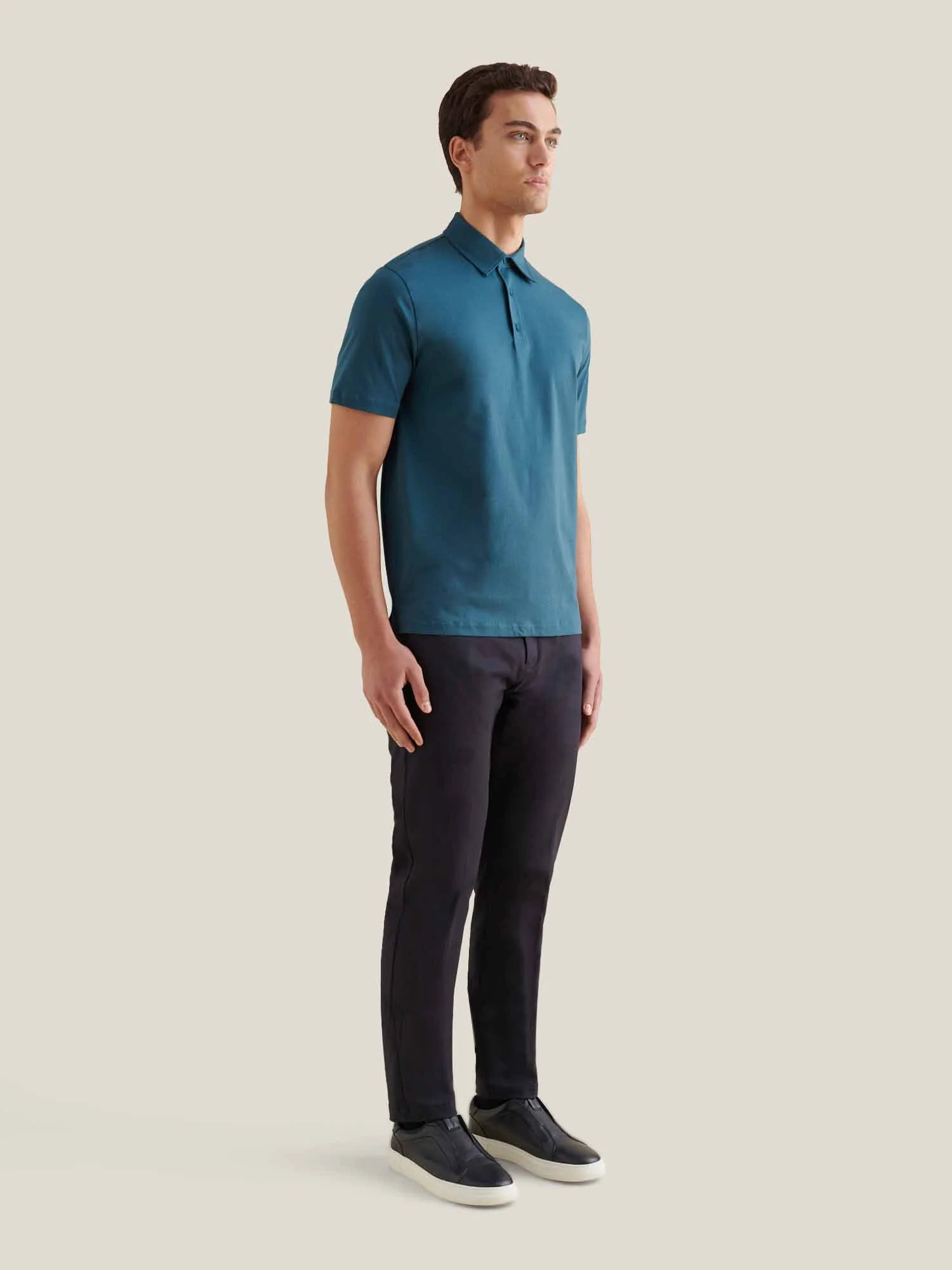 Mercerised Cotton Polo Shirt Stargazer - Image 3