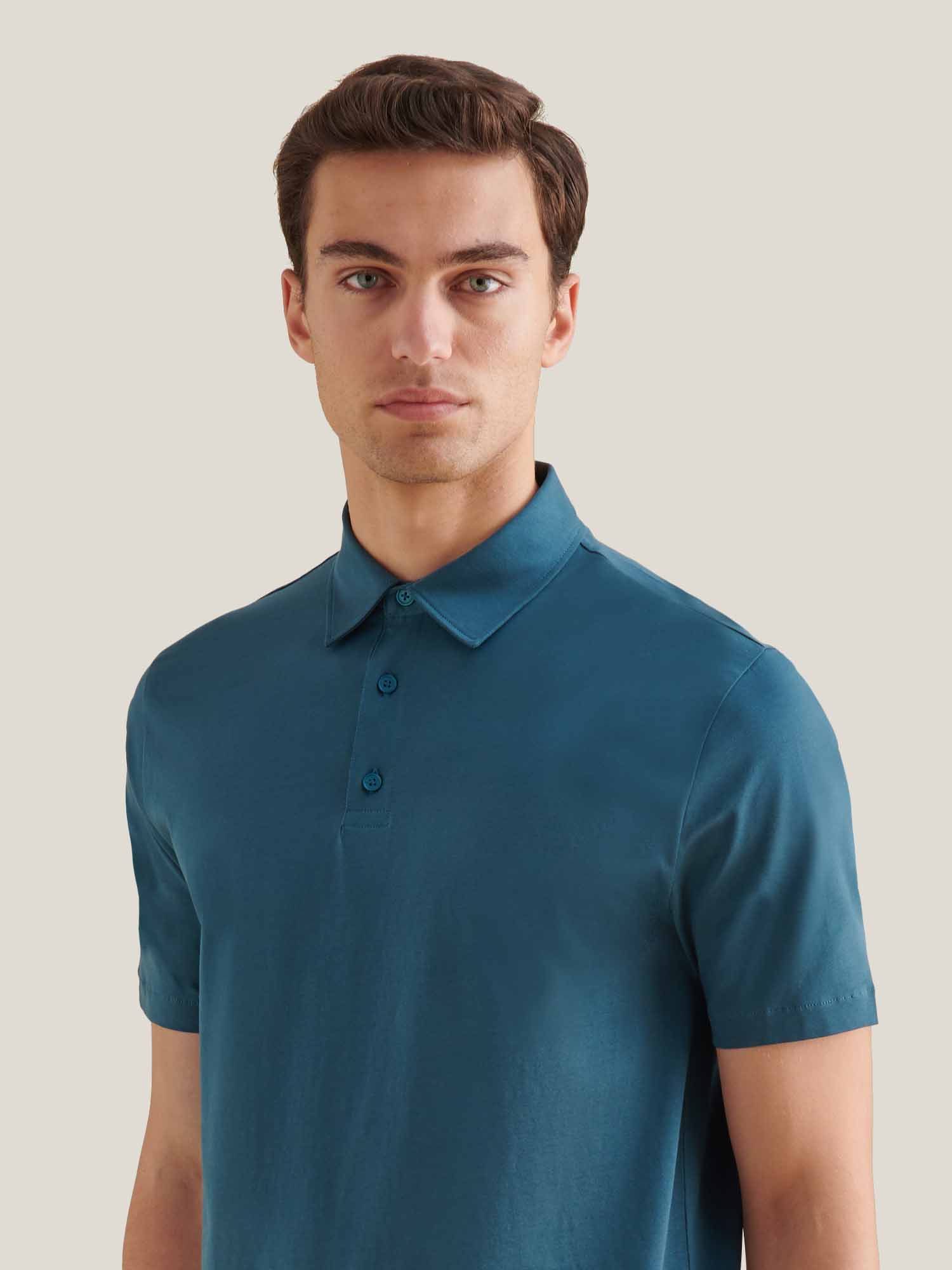 Mercerised Cotton Polo Shirt Stargazer - Image 5