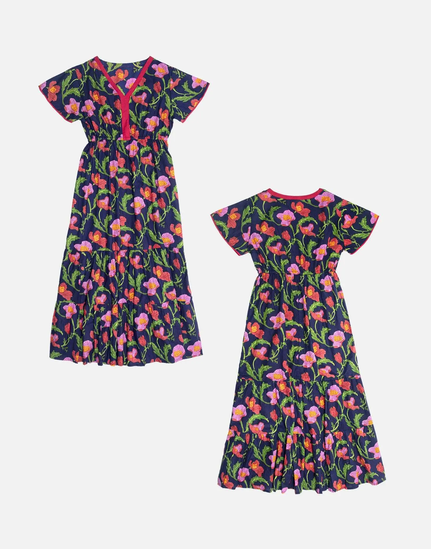 Midnight Sweetpea Floral Cotton Dress - Image 7