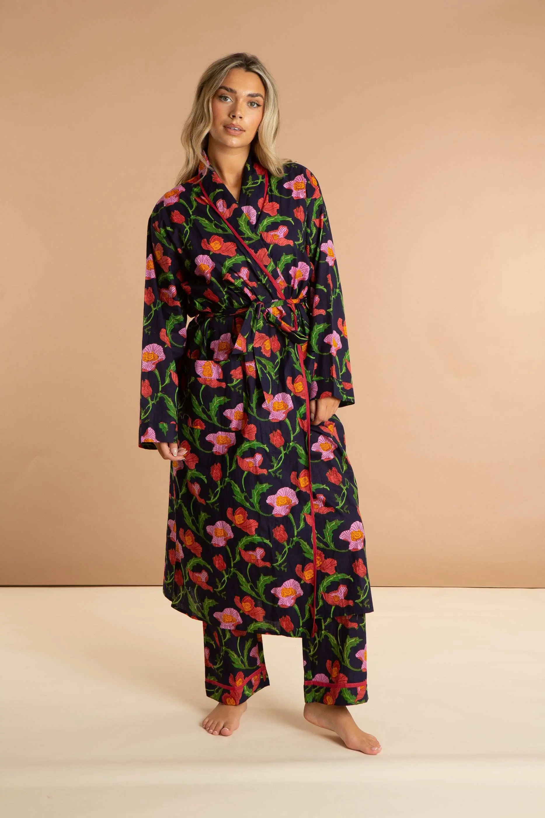 Midnight Sweetpea Women's Cotton Robe