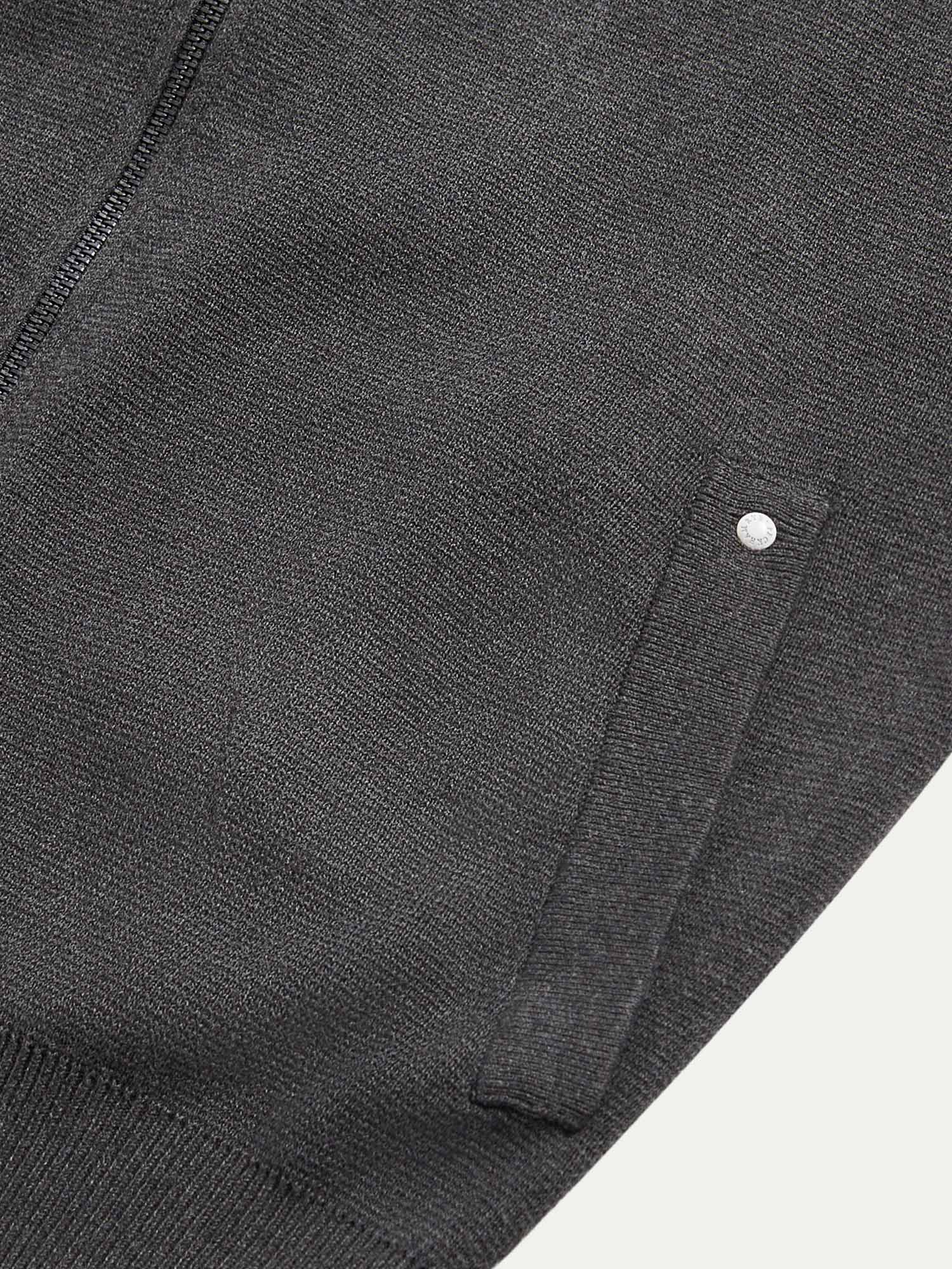 Charcoal Grey Milano Knit Zip Hoodie - Image 9