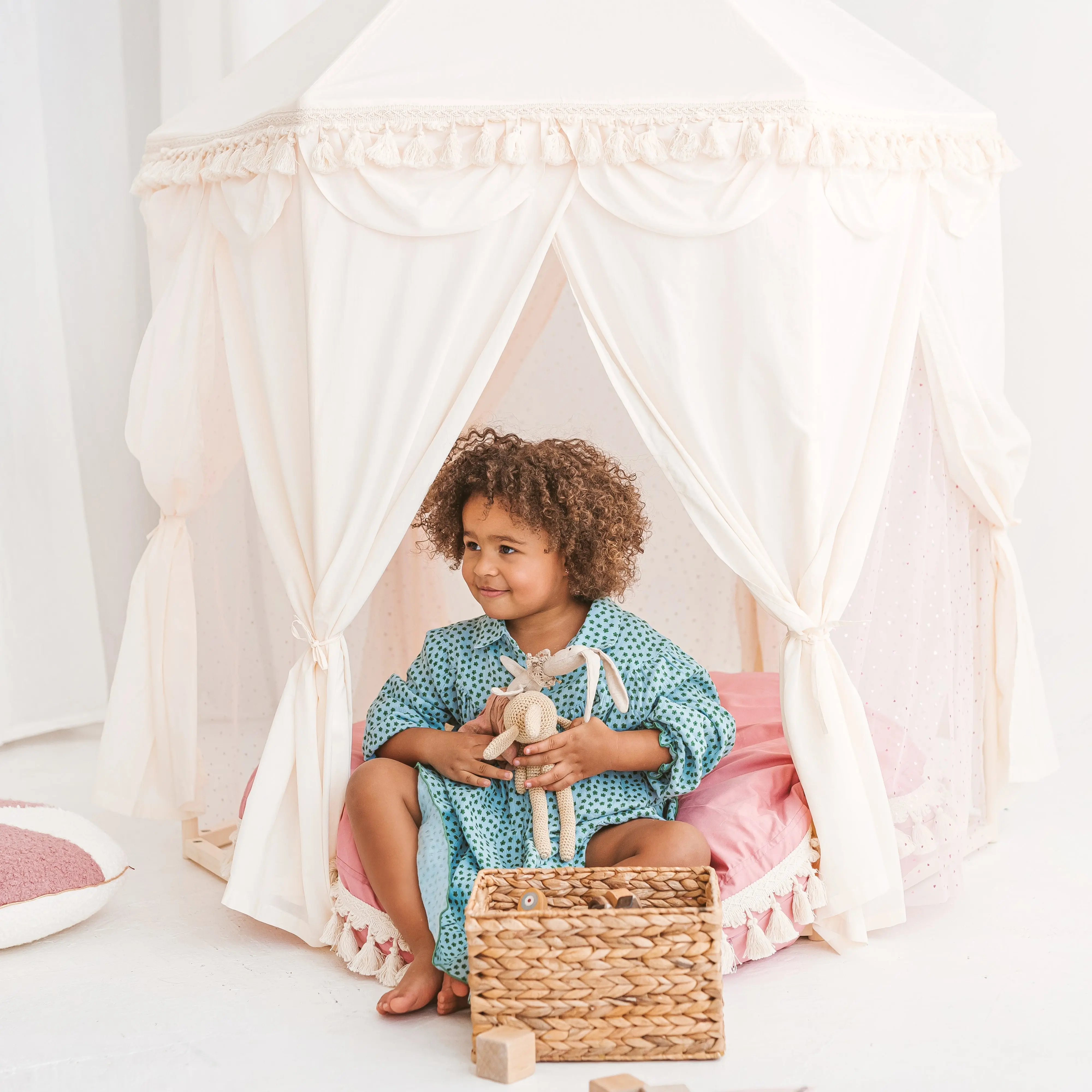 Boho Indoor Playhouse Tent in Pavilion Shape - Image 7