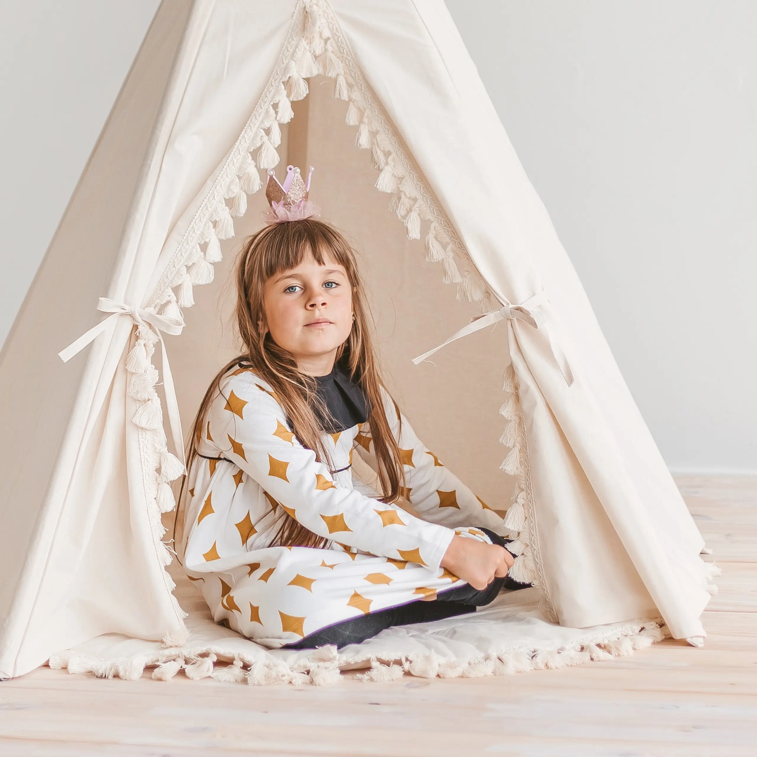 Boho Kids Teepee with Tassels - Image 3