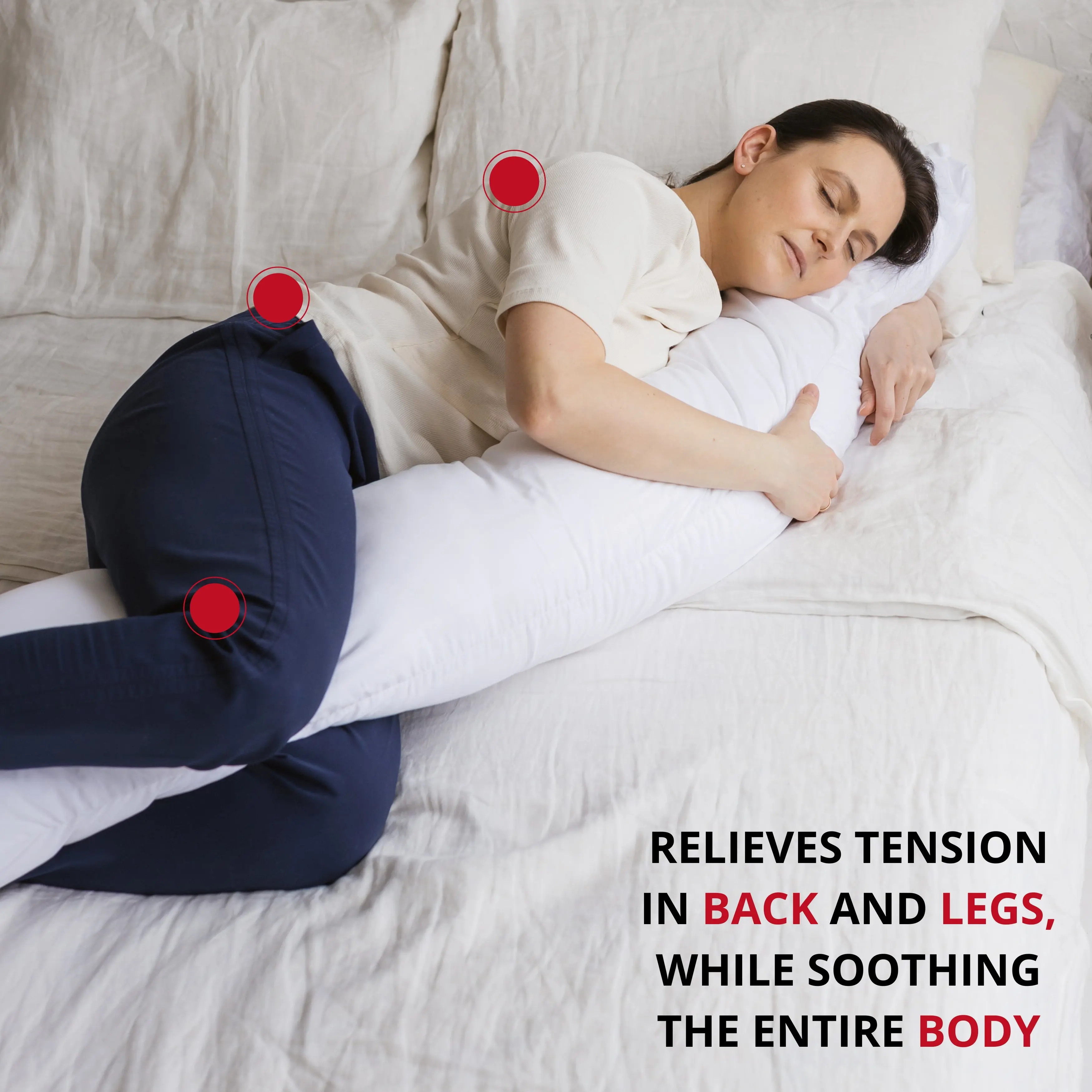 C-Shape Baby Feeding & Pregnancy Pillow with Organic White Cover | Kapok or PES Filling - Image 3