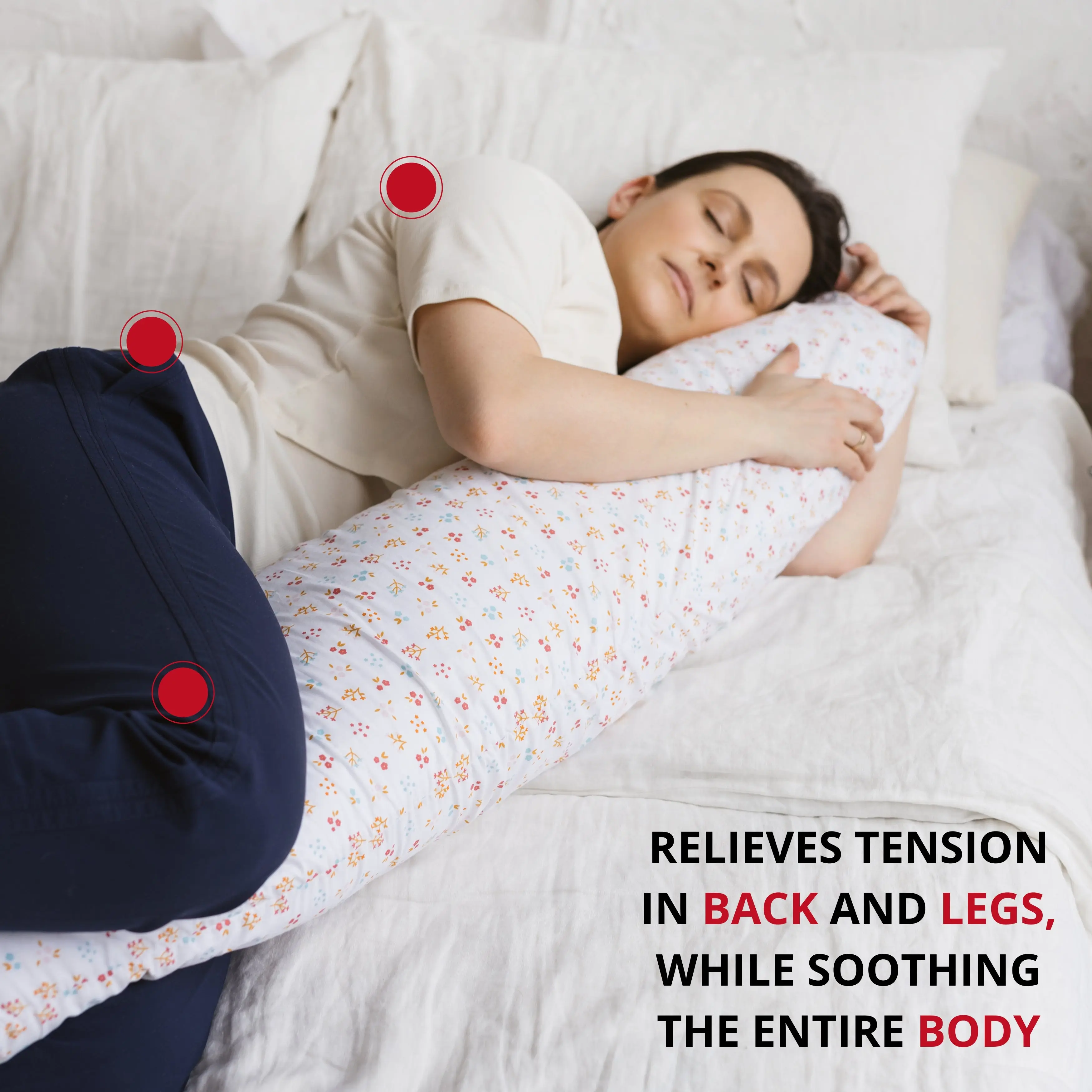 C-Shape Nursing & Maternity Pillow with Organic Milk White Cover | Natural Kapok or PES Filling - Image 4