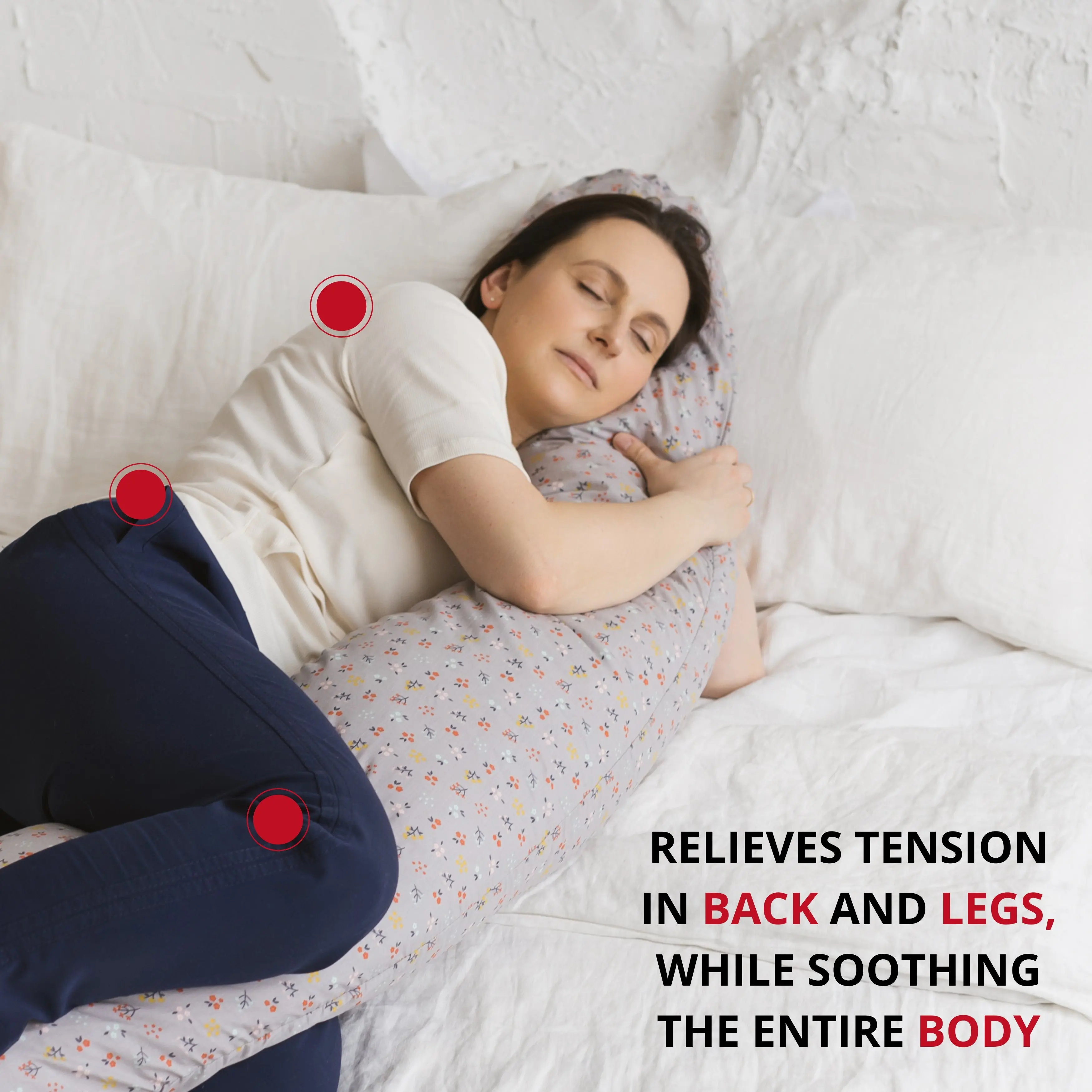 C-Shape Nursing & Pregnancy Pillow with Organic Grey Cover | Kapok or PES Filling - Image 4