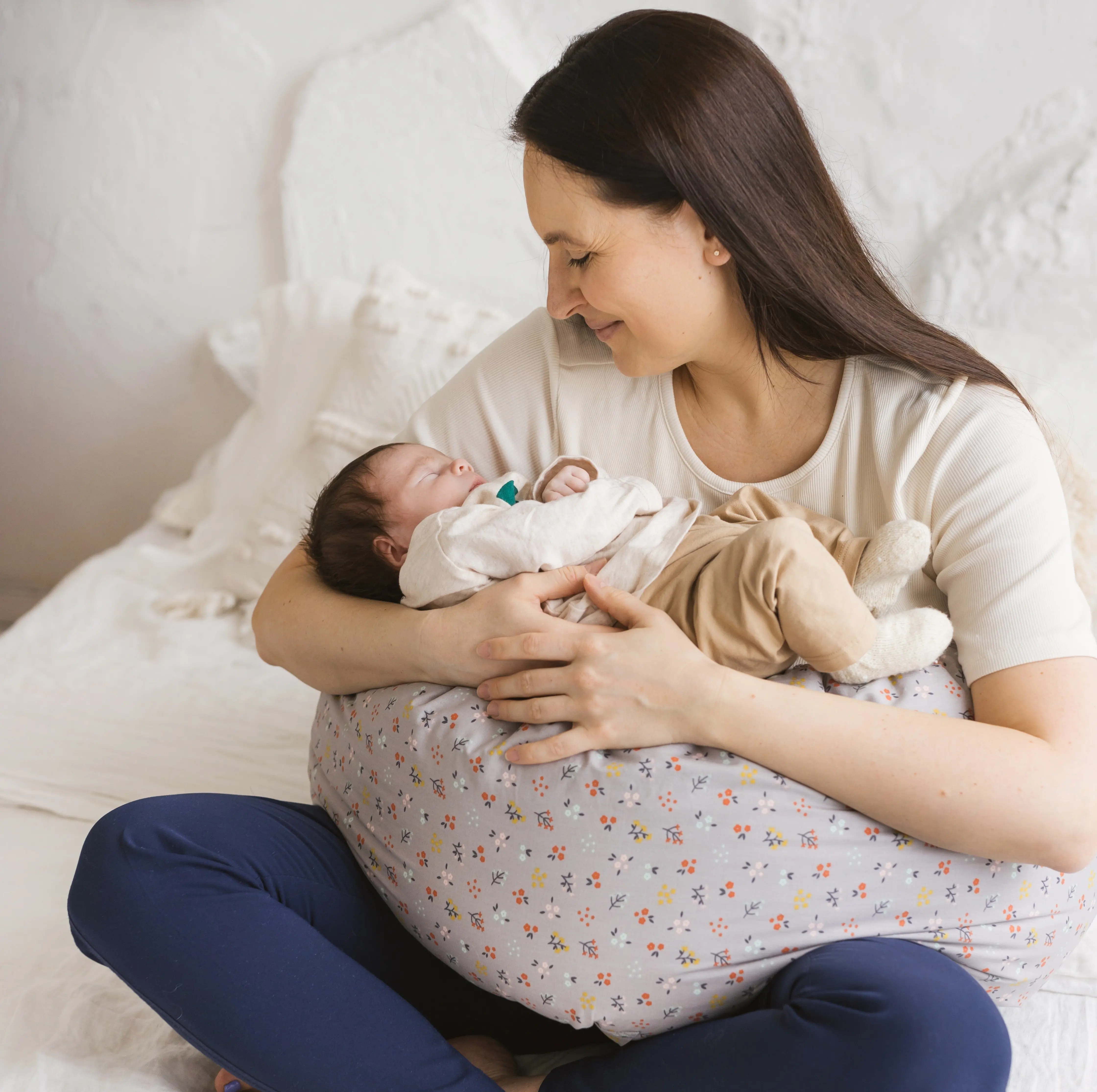 C-Shape Nursing & Pregnancy Pillow with Organic Grey Cover | Kapok or PES Filling - Image 5