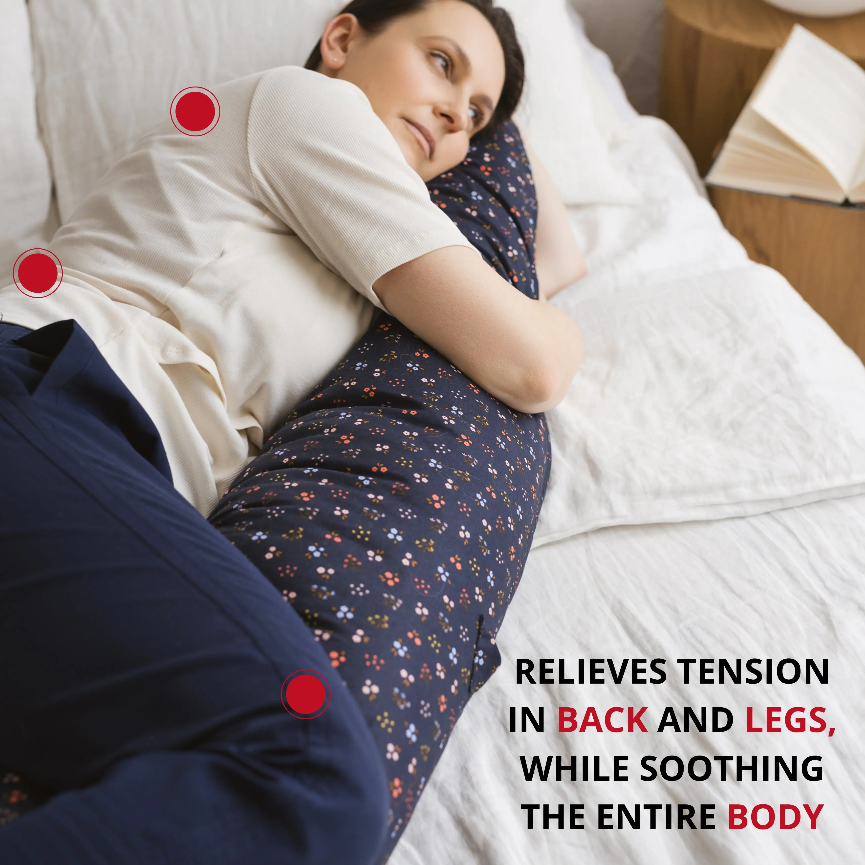 C-Shape Nursing & Pregnancy Pillow with Organic Navy Blue Cover | Kapok or PES Filling - Image 5