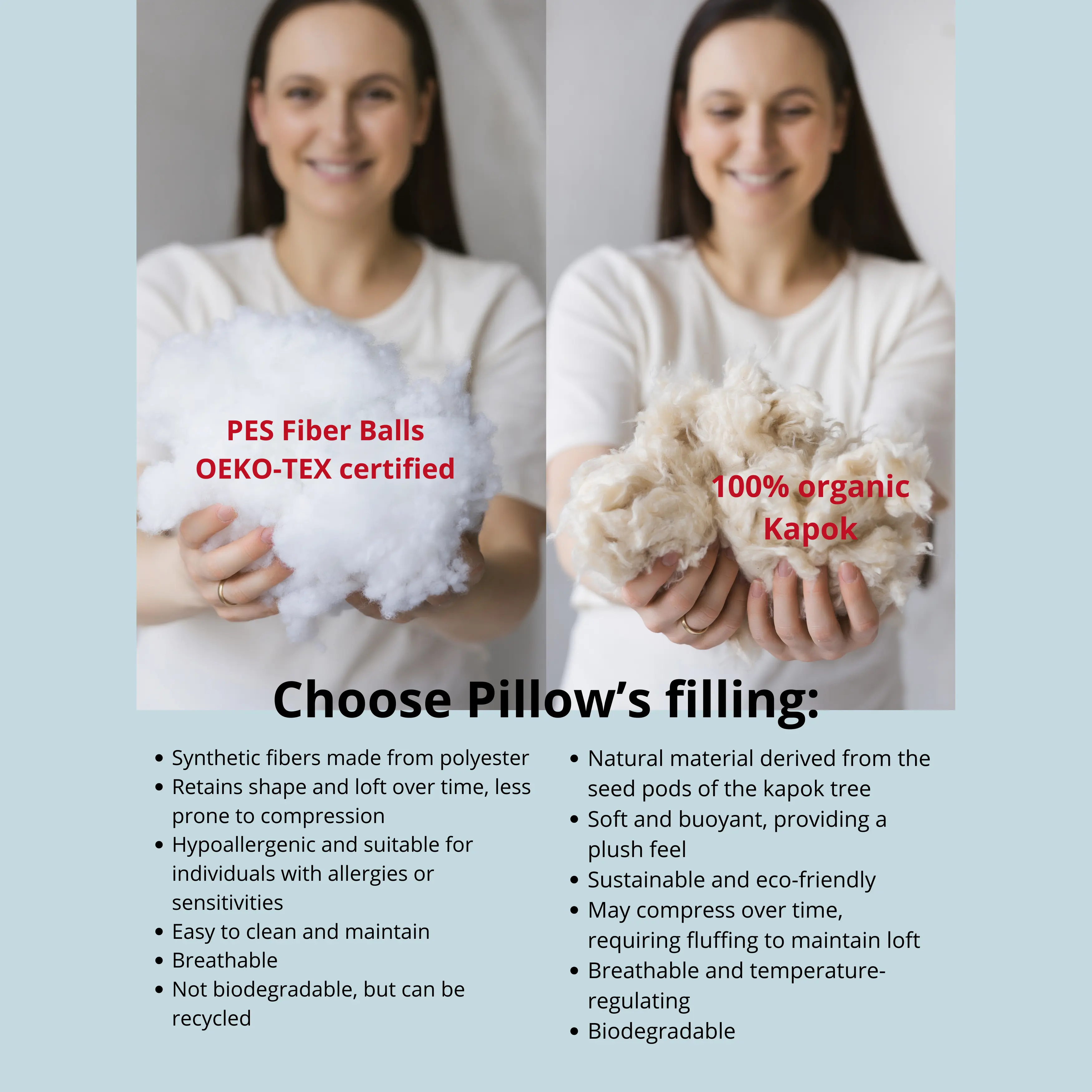 C-Shape Nursing & Pregnancy Pillow with Organic Navy Blue Cover | Kapok or PES Filling - Image 6