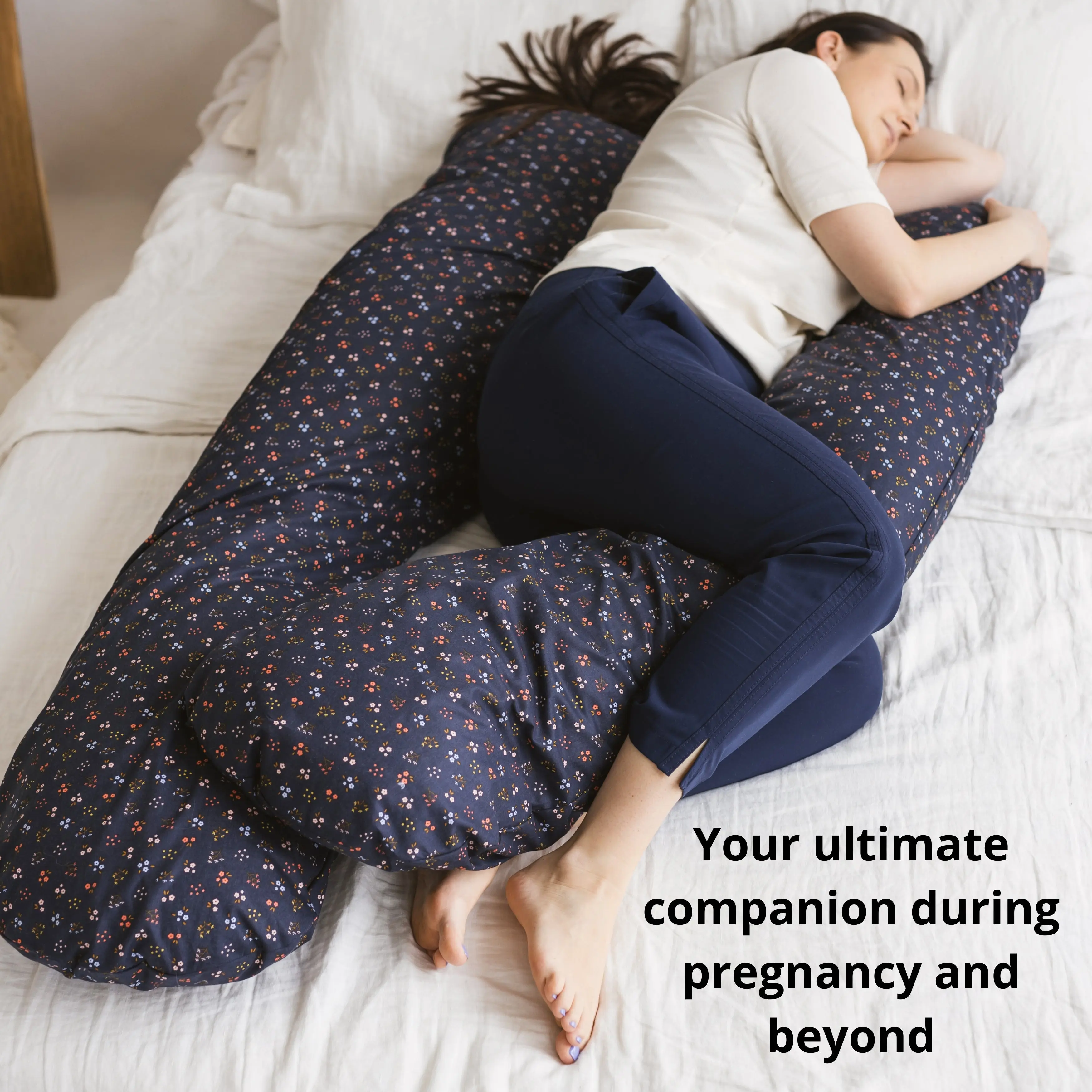 Comfort Pillow for Men and Women with Organic Cover in Navy Blue | Kapok or PES Filling - Image 3