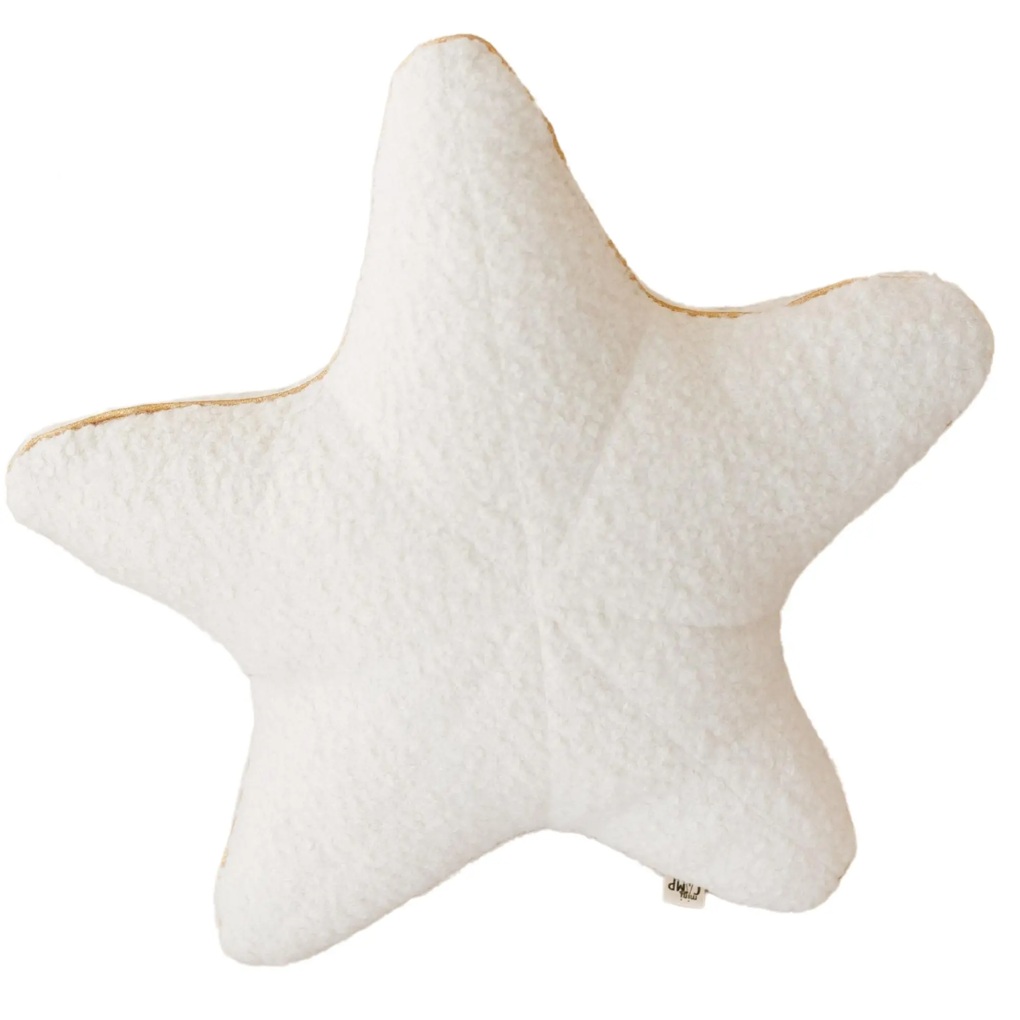 Ecru Boucle Starfish Cushion with Chic Golden Trim - Image 4