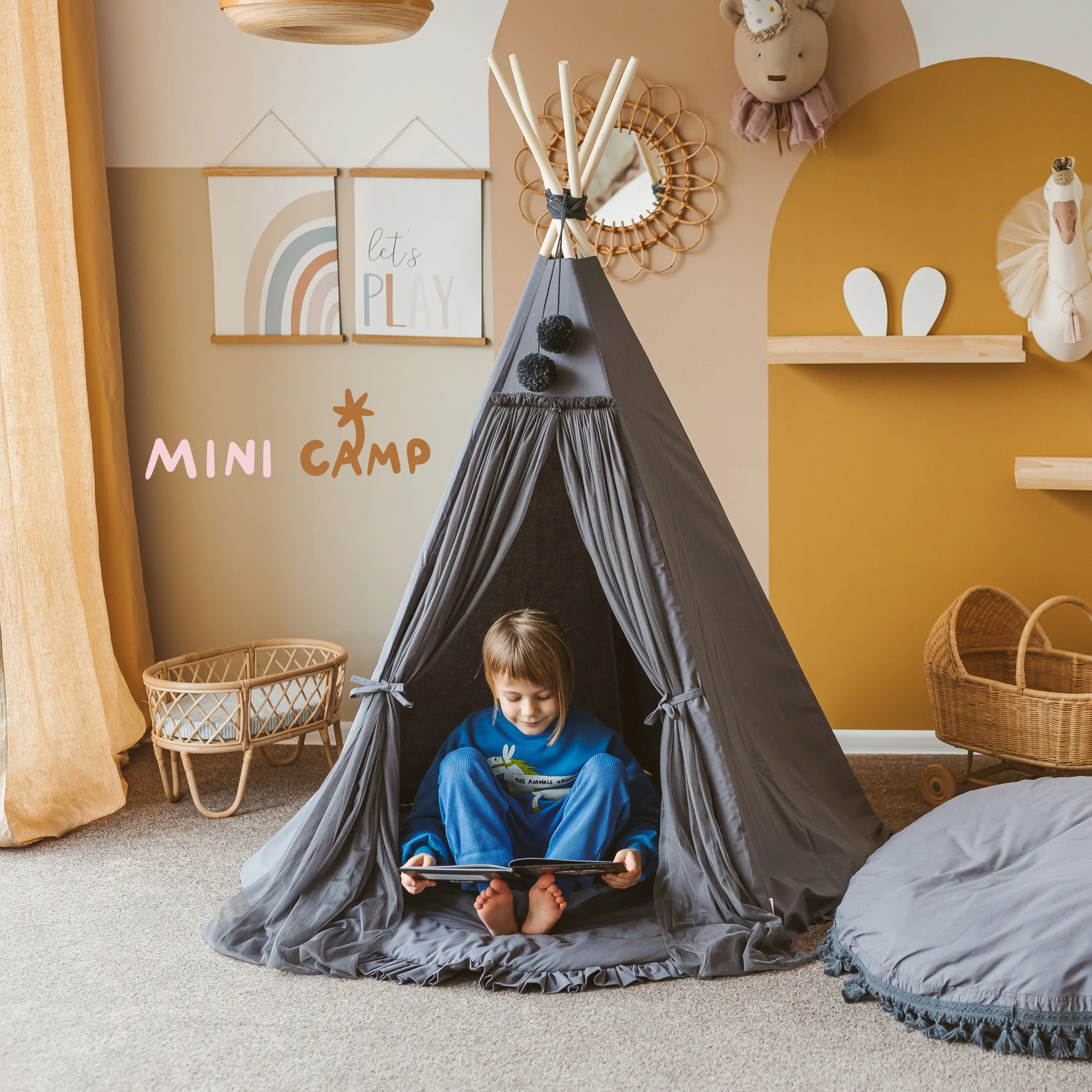 Grey Fairy Kids Play Tent - Image 6