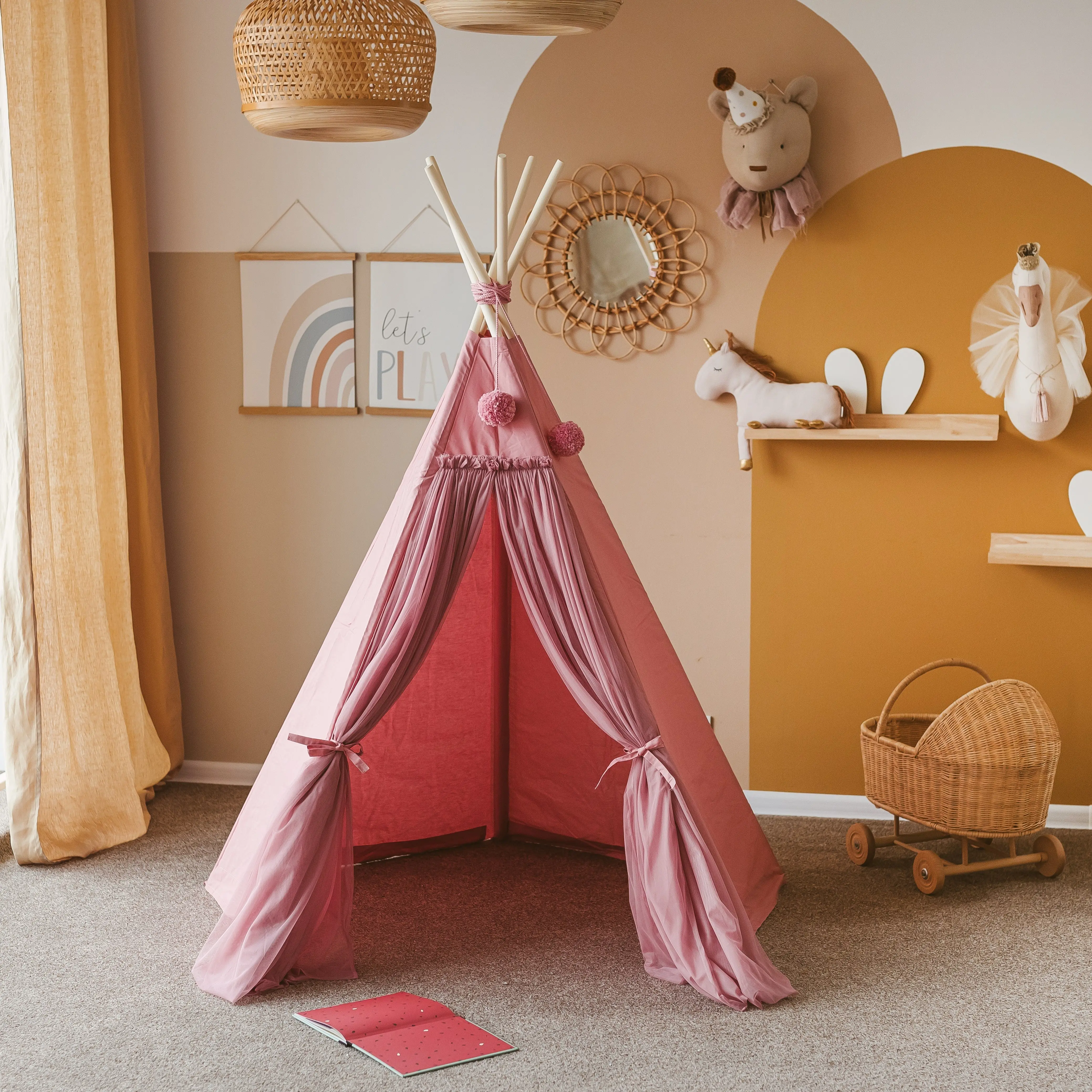 Ecru Fairy Kids Play Tent with Tulle - Image 11