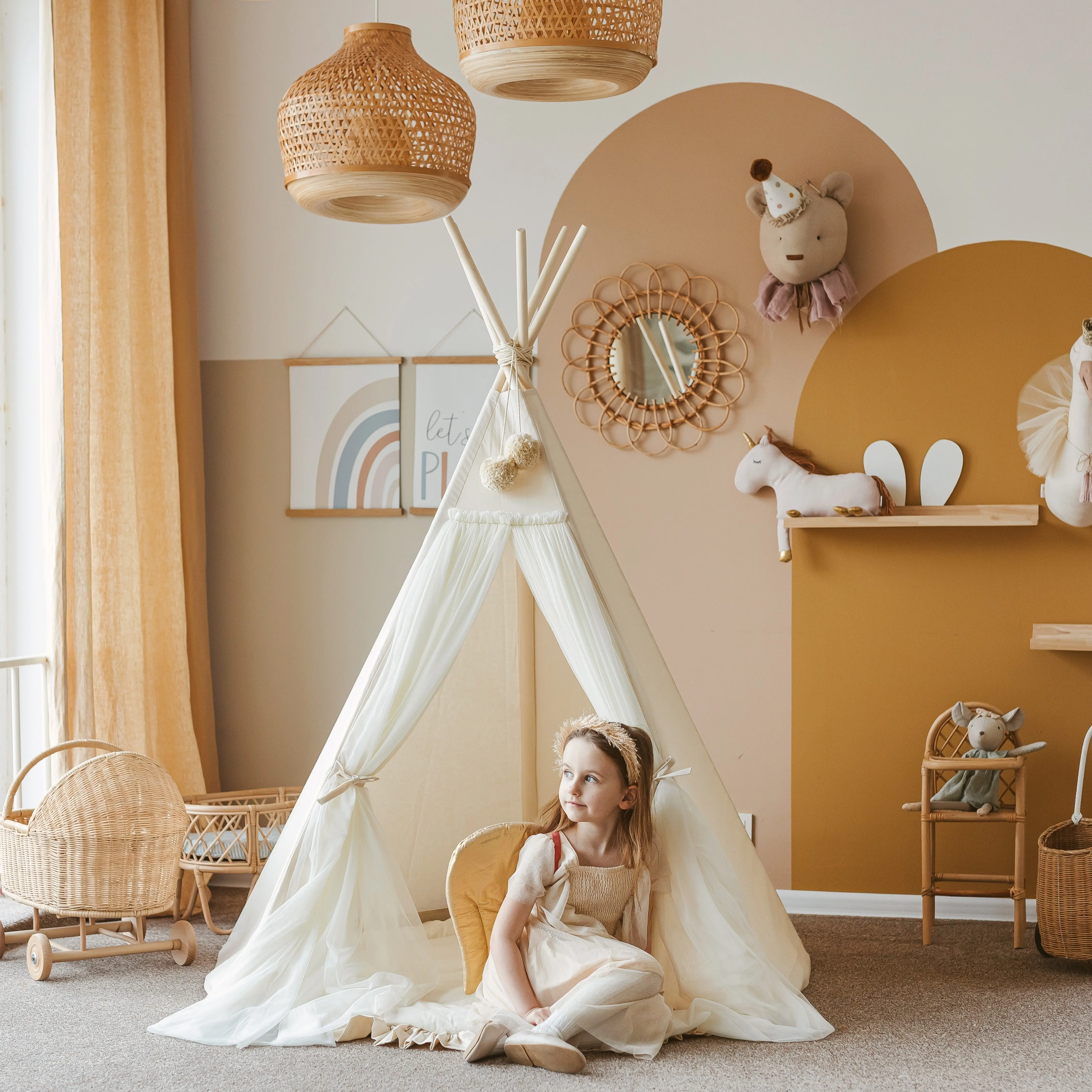 Rose Fairy Kids Play Tent with Tulle - Image 10