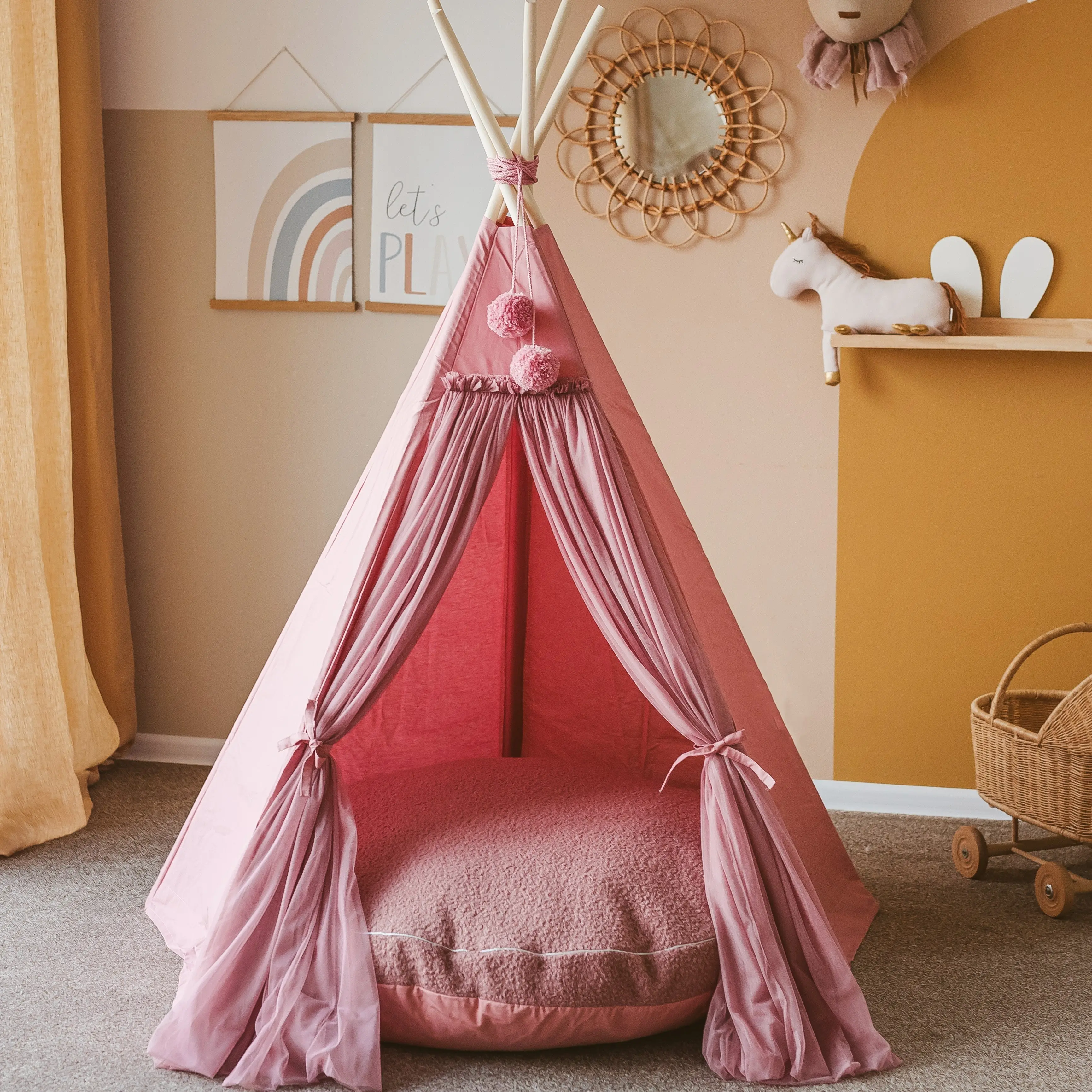 Rose Fairy Kids Play Tent with Tulle - Image 4