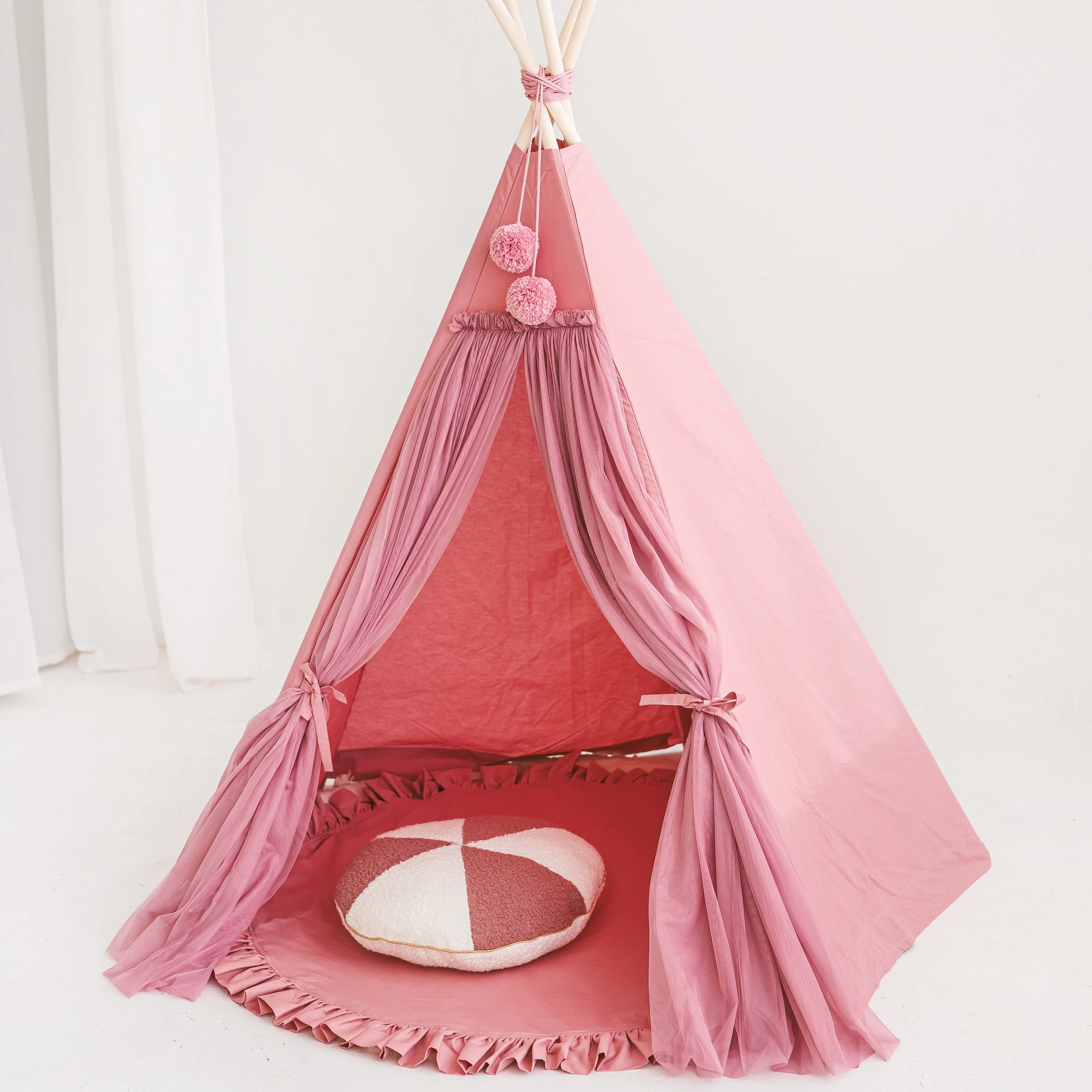 Rose Fairy Kids Play Tent with Tulle - Image 6