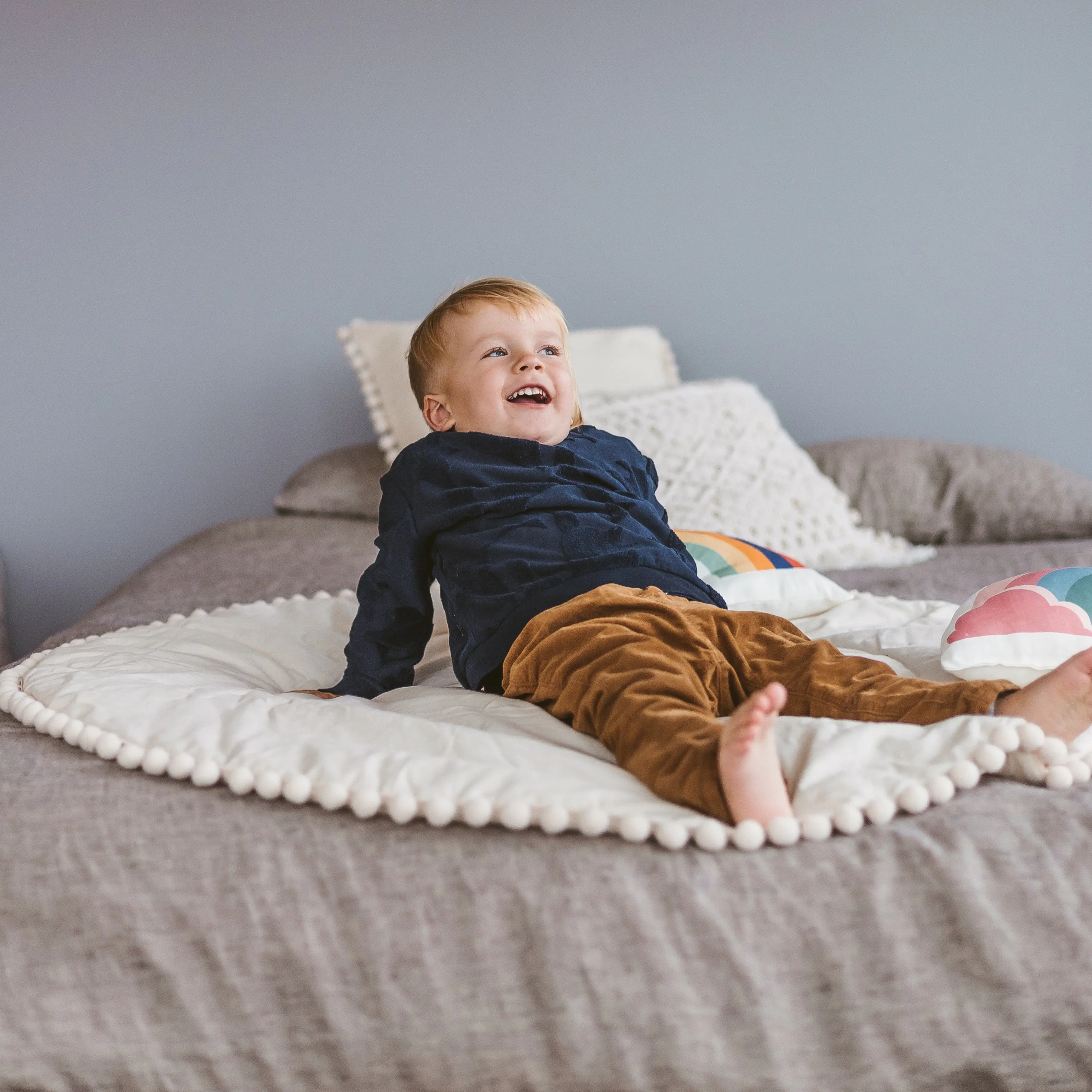 Ecru Kids Playmat with Pompom Border - Image 6