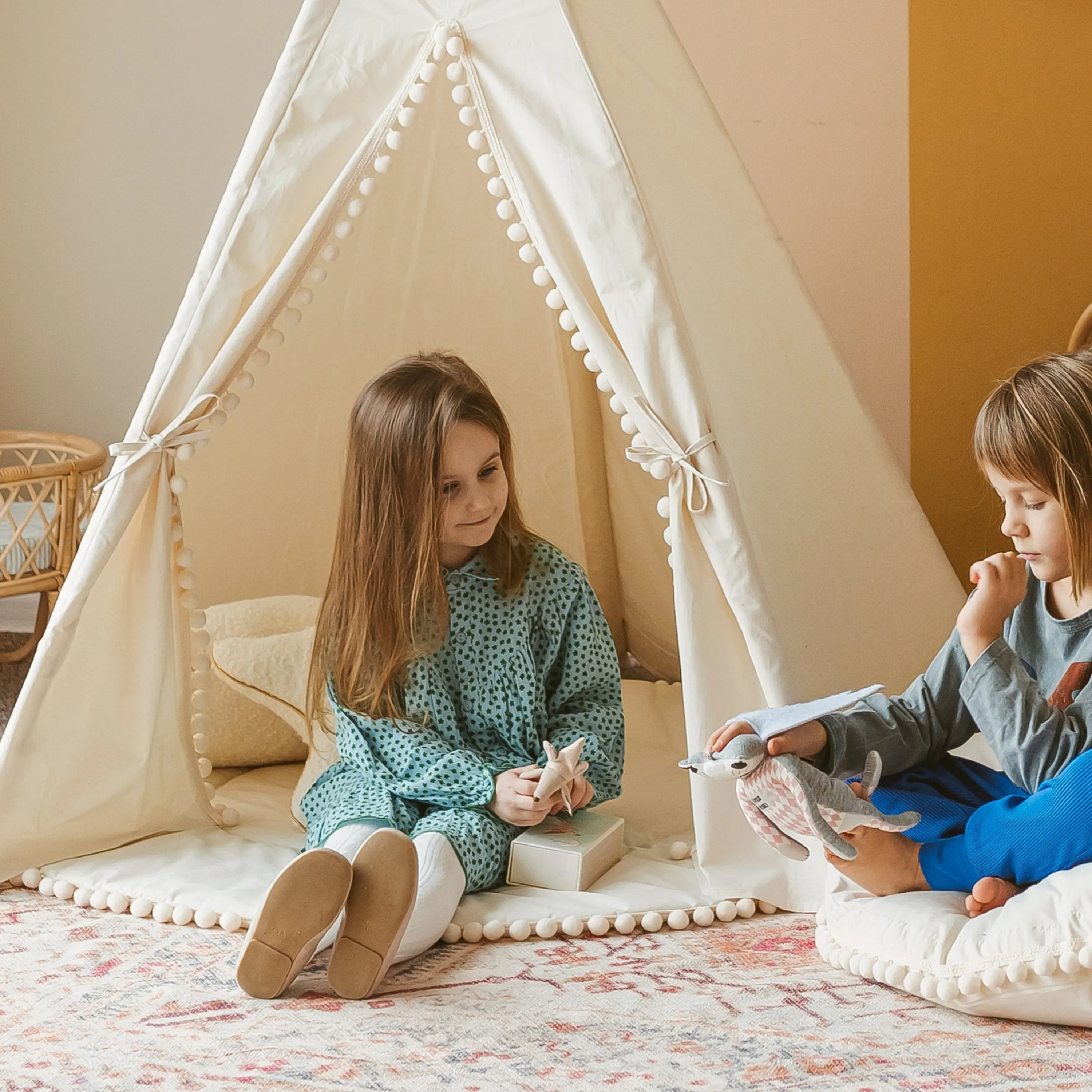 Ecru Kids Playmat with Pompom Border - Image 7