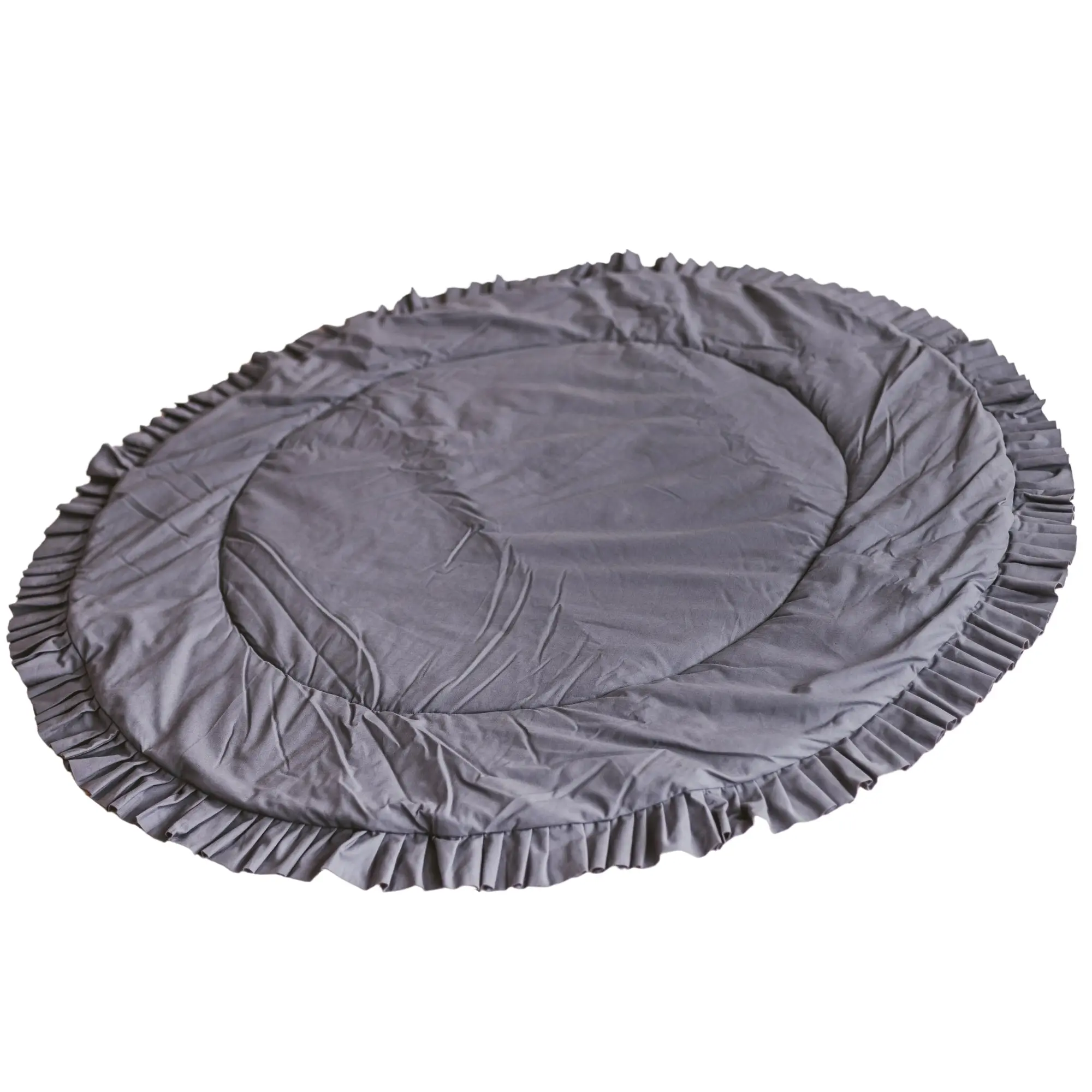 Grey Kids Playmat with Ruffled Border - Image 5