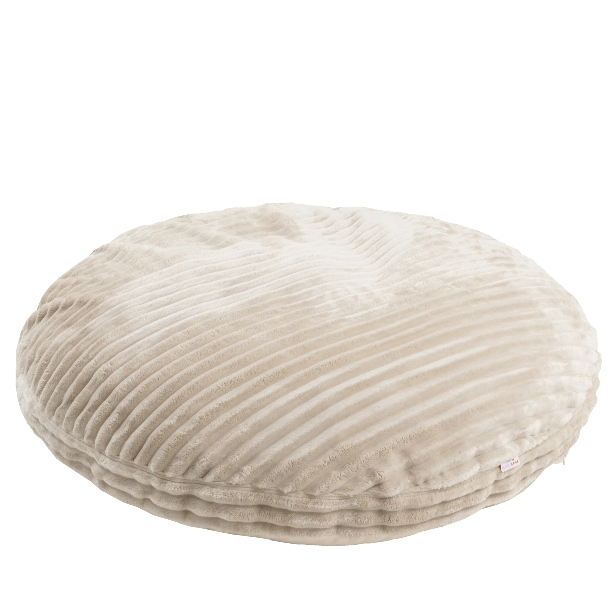 large kids floor cushion with a soft minky corduroy-style fabric in ecru - Image 4