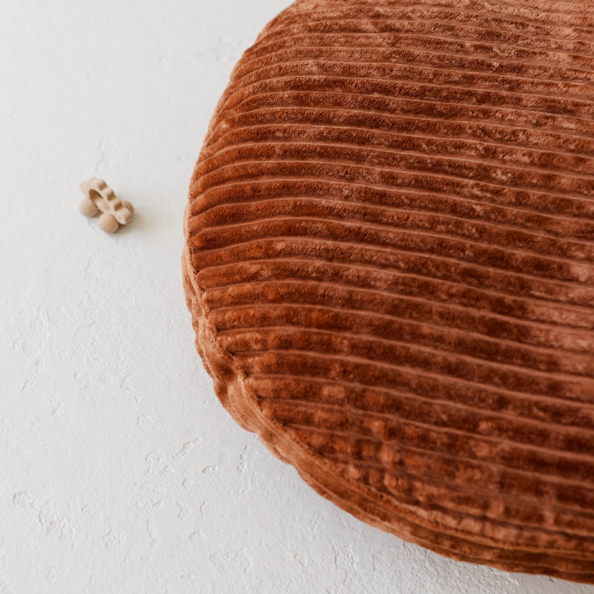 Large Kids Floor Cushion with a terracotta corduroy cover - Image 3