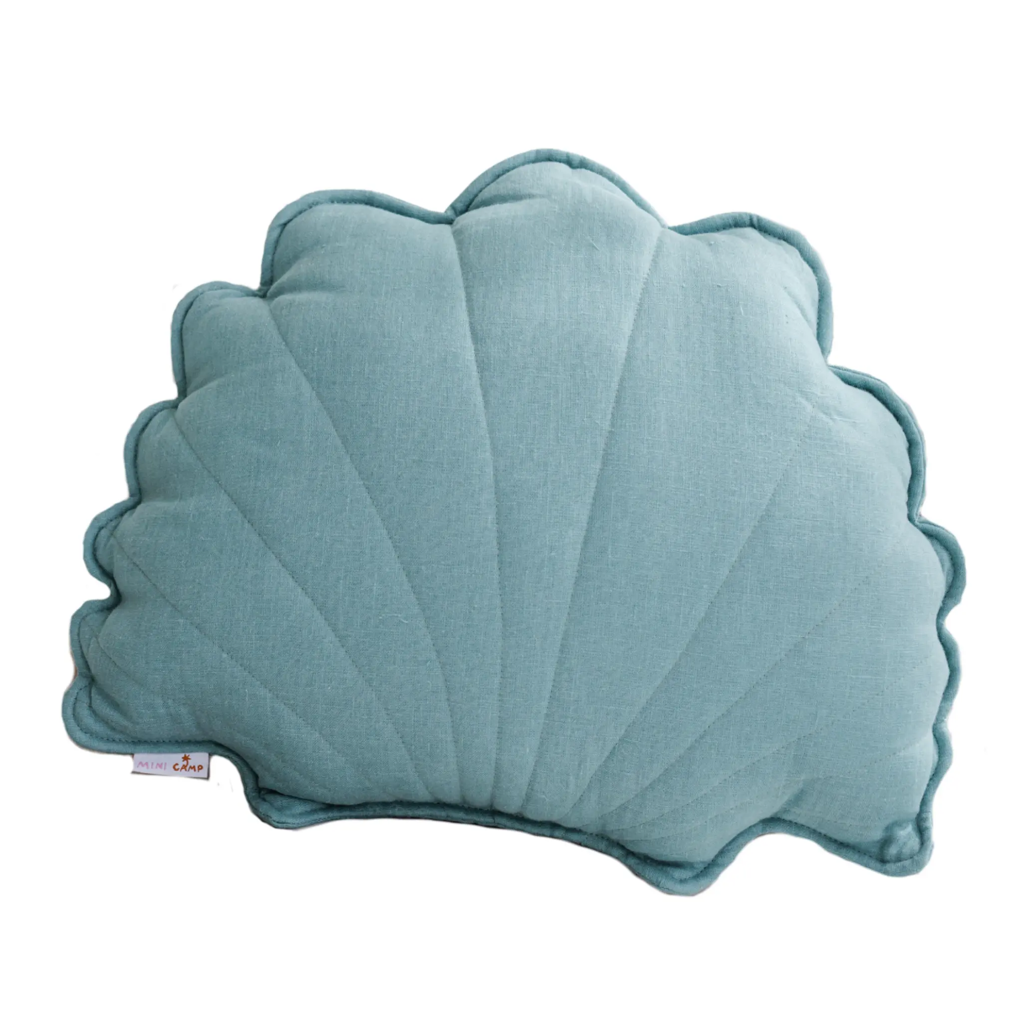 Linen Sea Shell Pillow – Mint Throw Pillow for Coastal & Beach Decor - Image 5