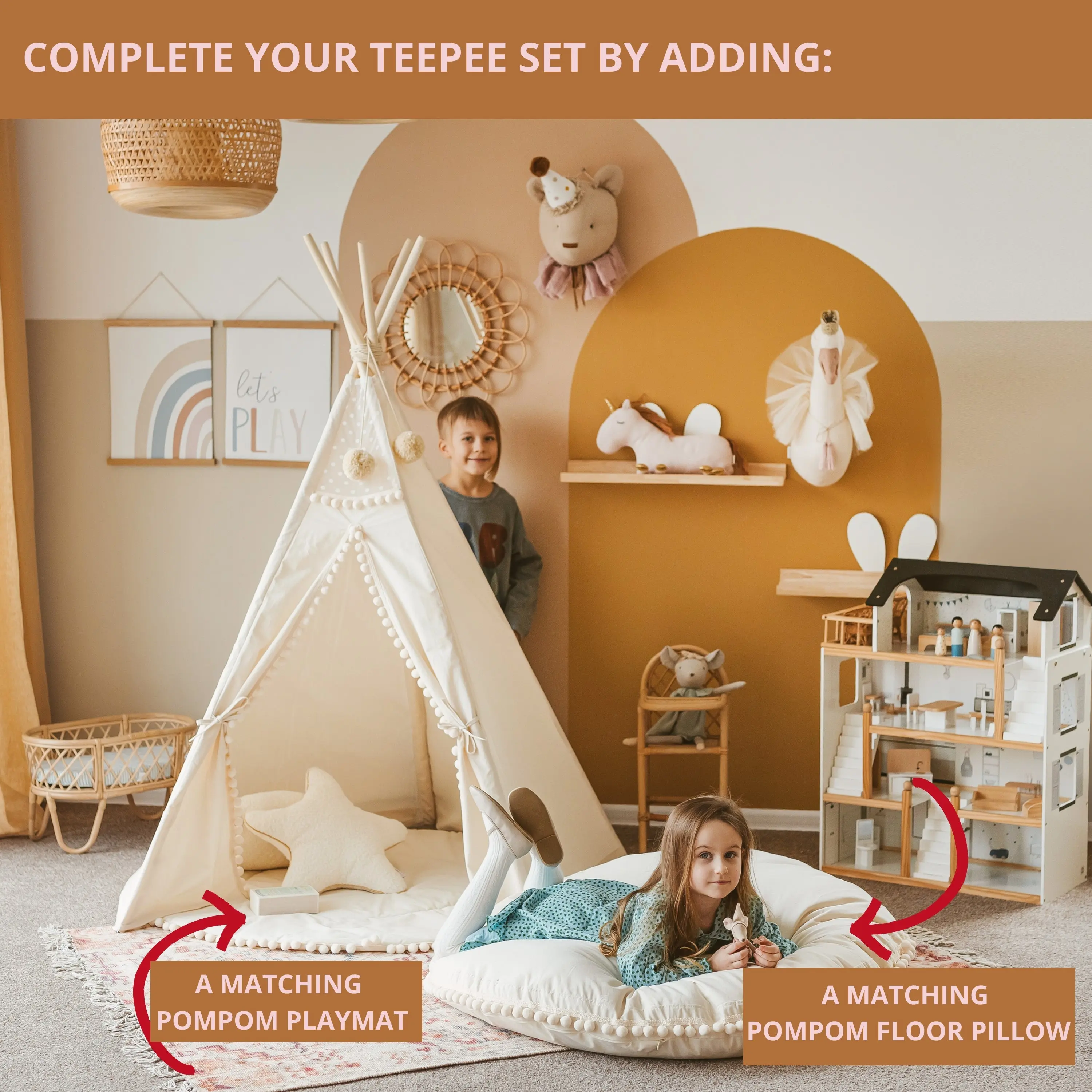 Original Play Tent with Pompoms - Image 4